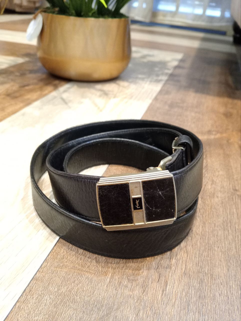 Yves Saint Laurent VINTAGE YVES SAINT LAURENT LEATHER BELT - BLACK Size ONE SIZE - 6 Thumbnail
