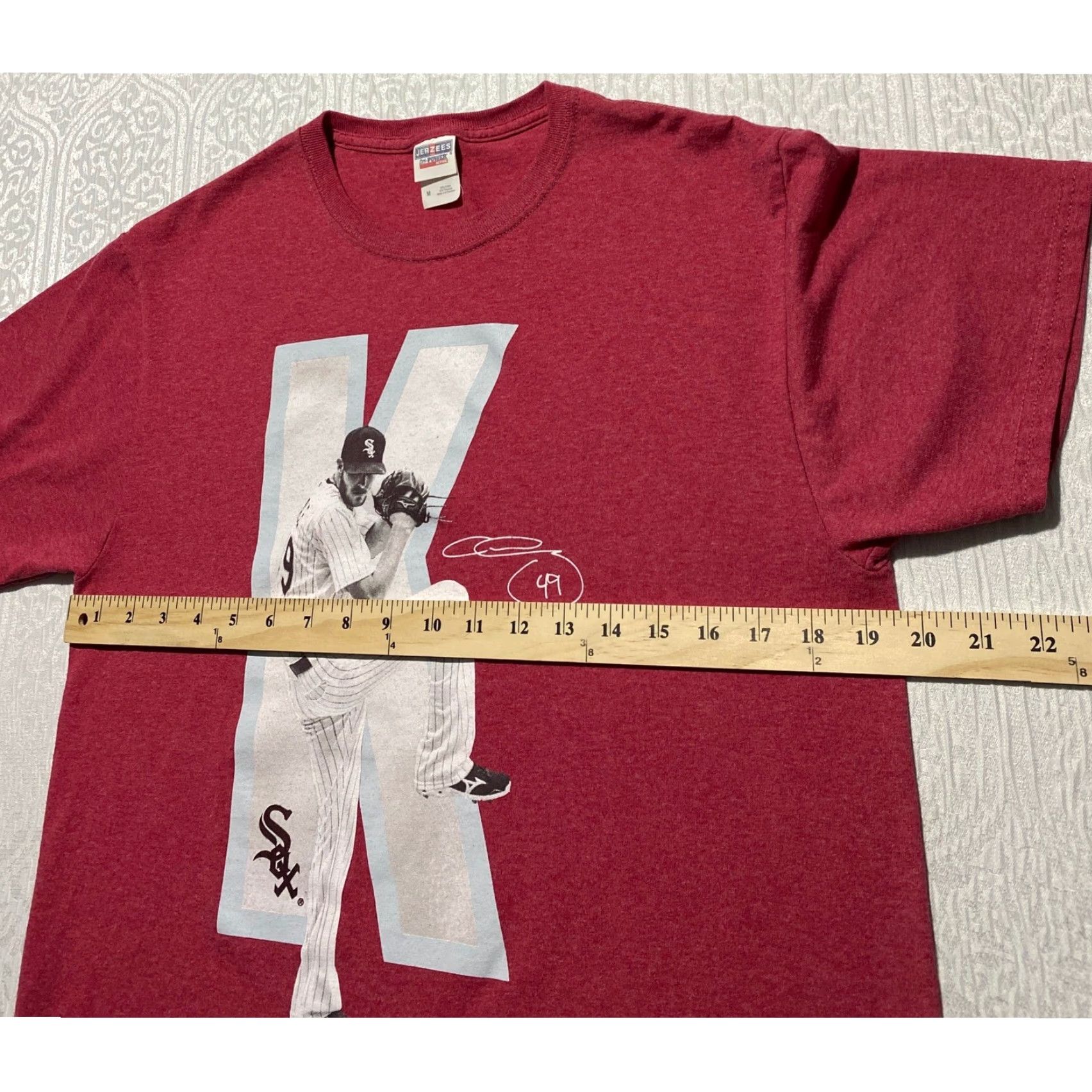 Jerzees JERZEES Chicago White Sox Chris Sale K Graphic T-Shirt Mens M Red MLB Tee Size US M / EU 48-50 / 2 - 6 Thumbnail