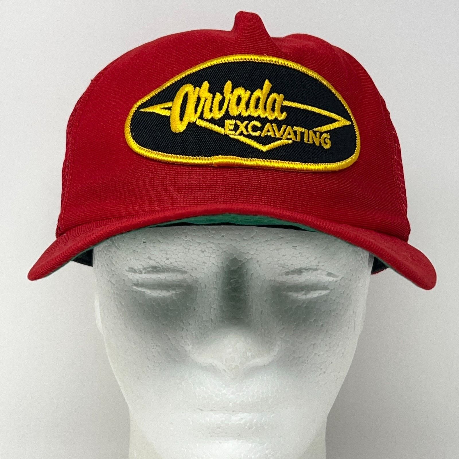 New Era Vintage 80s Arvada Excavating Trucker Hat Baseball Cap Red Size ONE SIZE - 2 Thumbnail