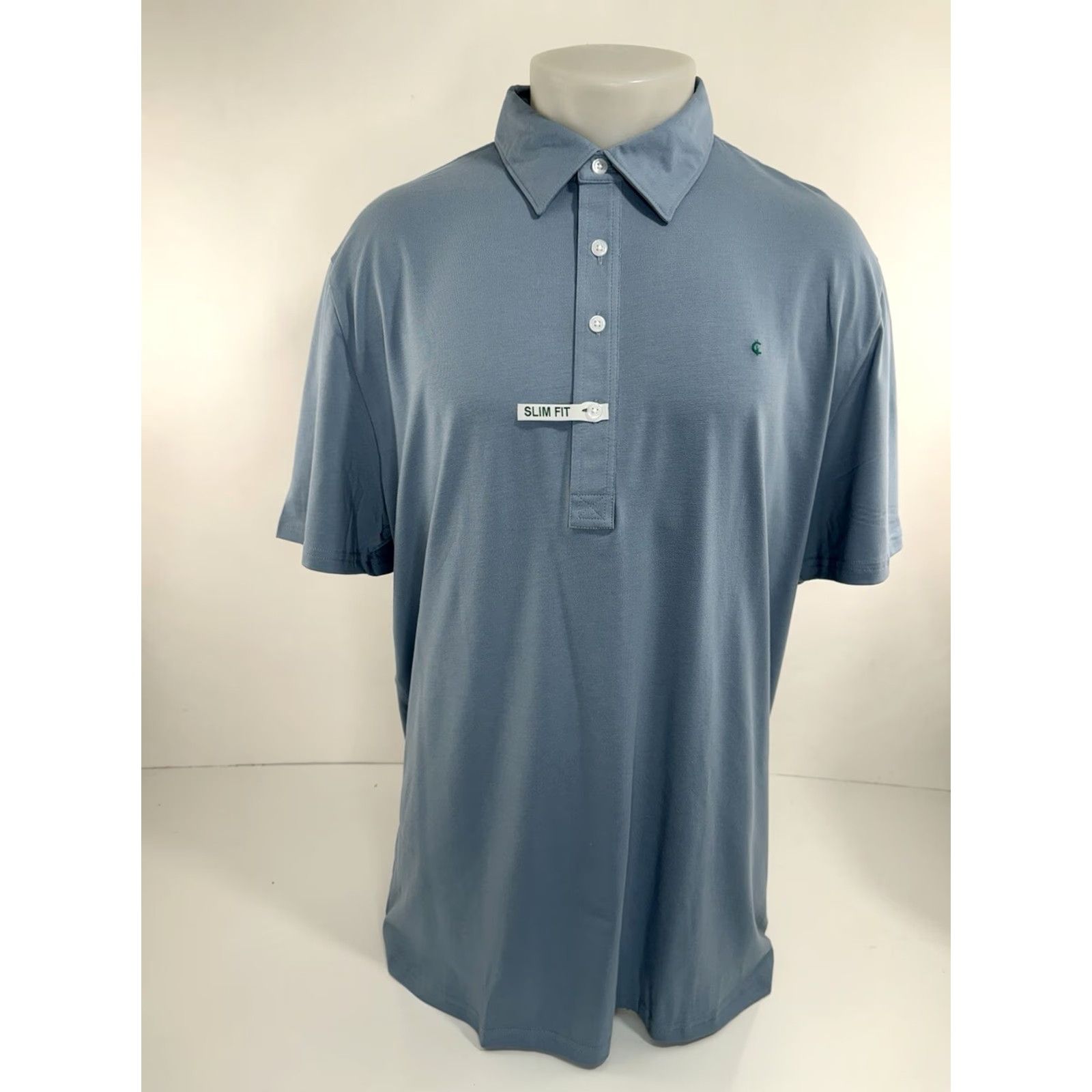 Vintage CRIquet Austin - NEW w TAG - SLIM FIT Embroidered Logo XXL Golf Polo Shirt Shirt Mens 2XL Slightly Grayish Blue Embroidered Logo Golf CQ26 Size US XXL / EU 58 / 5 - 2 Thumbnail