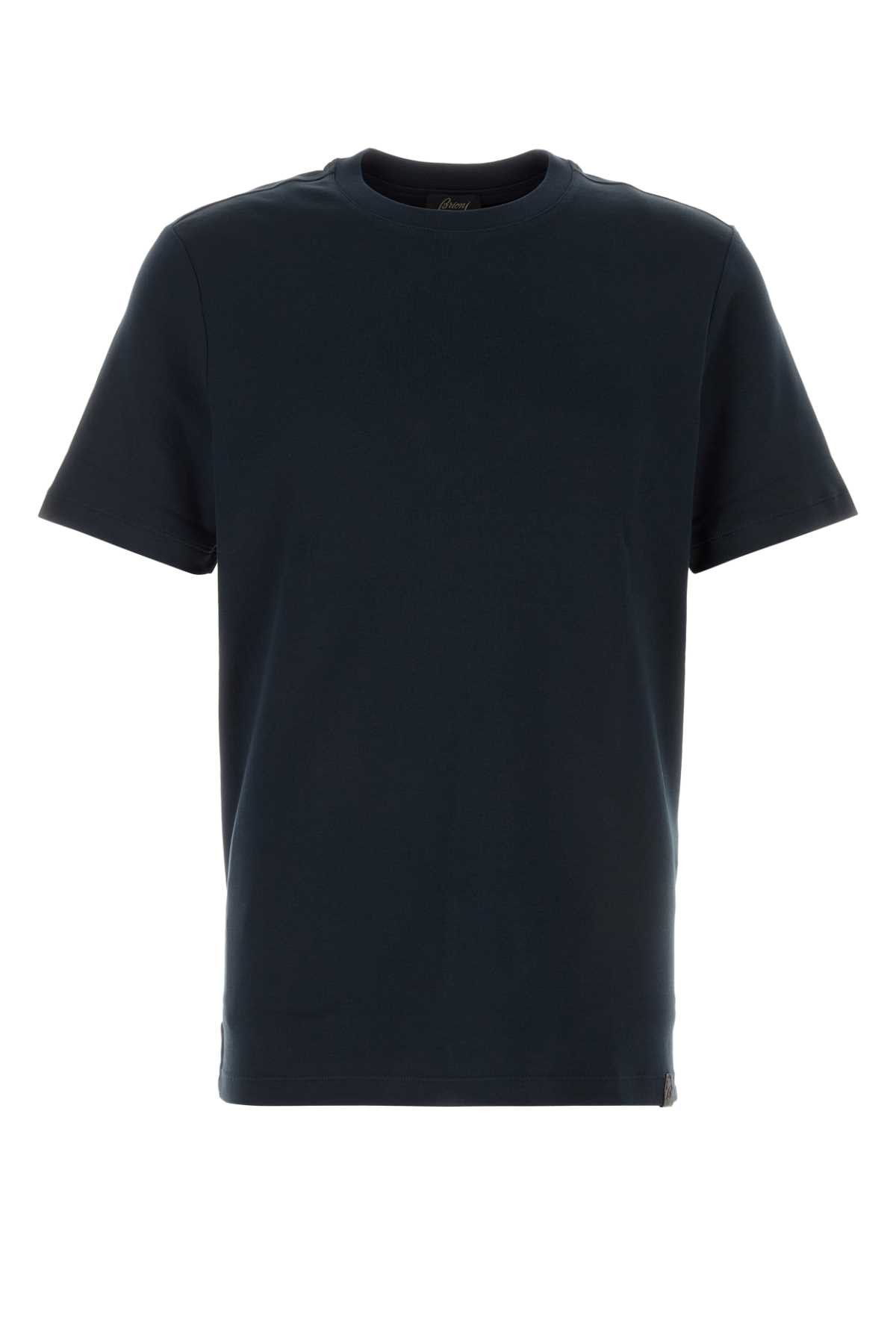 Brioni Midnight Blue Cotton T-Shirt Size US XL / EU 56 / 4 - 1 Thumbnail
