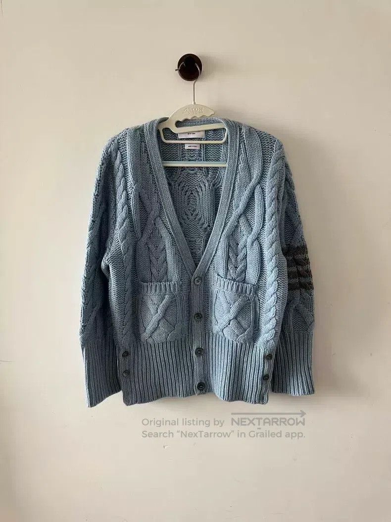 Thom Browne Thom Browne Sky Blue Cashmere Cardigan Size US M / EU 48-50 / 2 - 1 Thumbnail