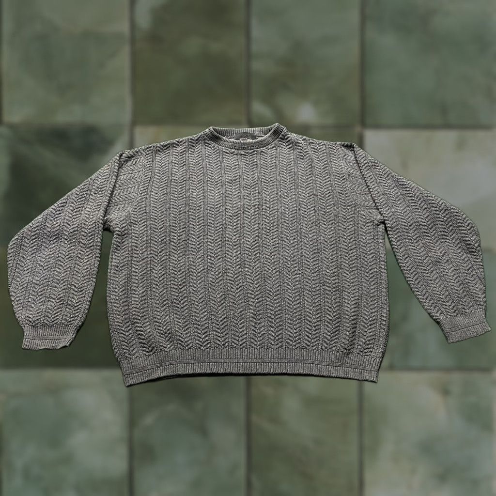 Bill Blass VINTAGE Bill Blass Sweatshirt Mens L Gray Cotton Knit Ribbed Crew Neck Graphic Print USA MADE Size US L / EU 52-54 / 3 - 1 Thumbnail
