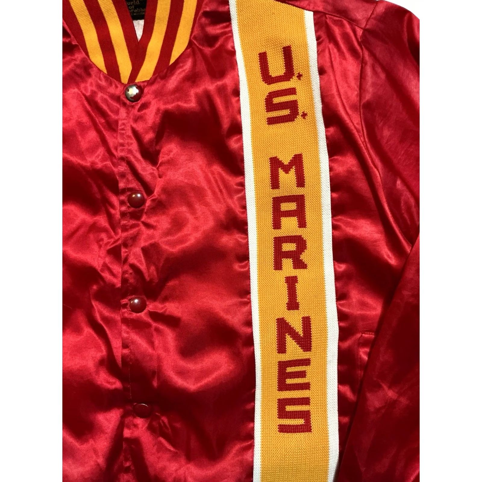 Vintage VINTAGE Swingster U.S. United States Marines Red Satin Bomber Jacket Sz. M Mens 1980s Satin Red Military Swingster Jacket Size US M / EU 48-50 / 2 - 7 Thumbnail