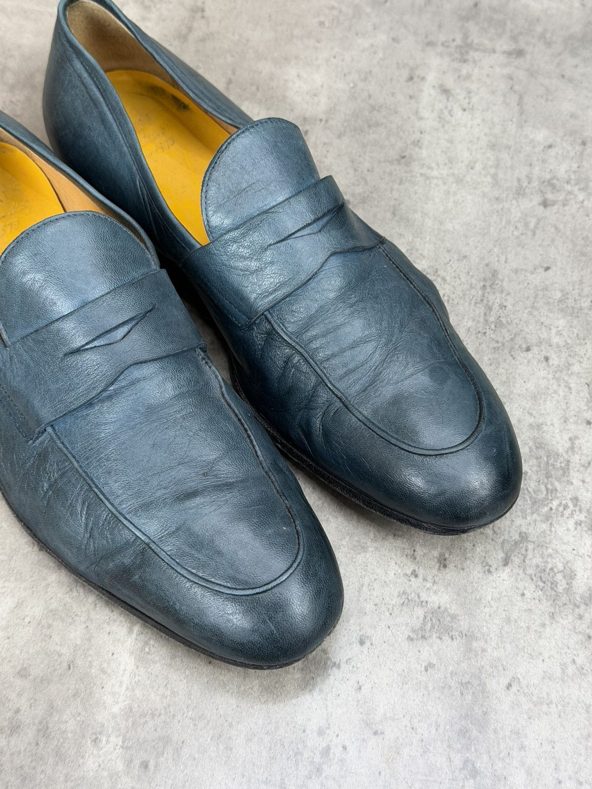 Doucal's Doucal’s Blue/Green Leather Penny Loafers EU 42 US 9 Size US 9 / EU 42 - 6 Thumbnail
