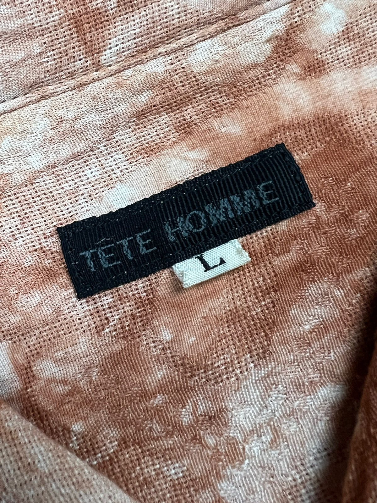 Issey Miyake × Tete Homme Tete Homme Rayon Textured Longsleeve Open Collar Shirt Size US L / EU 52-54 / 3 - 10 Thumbnail