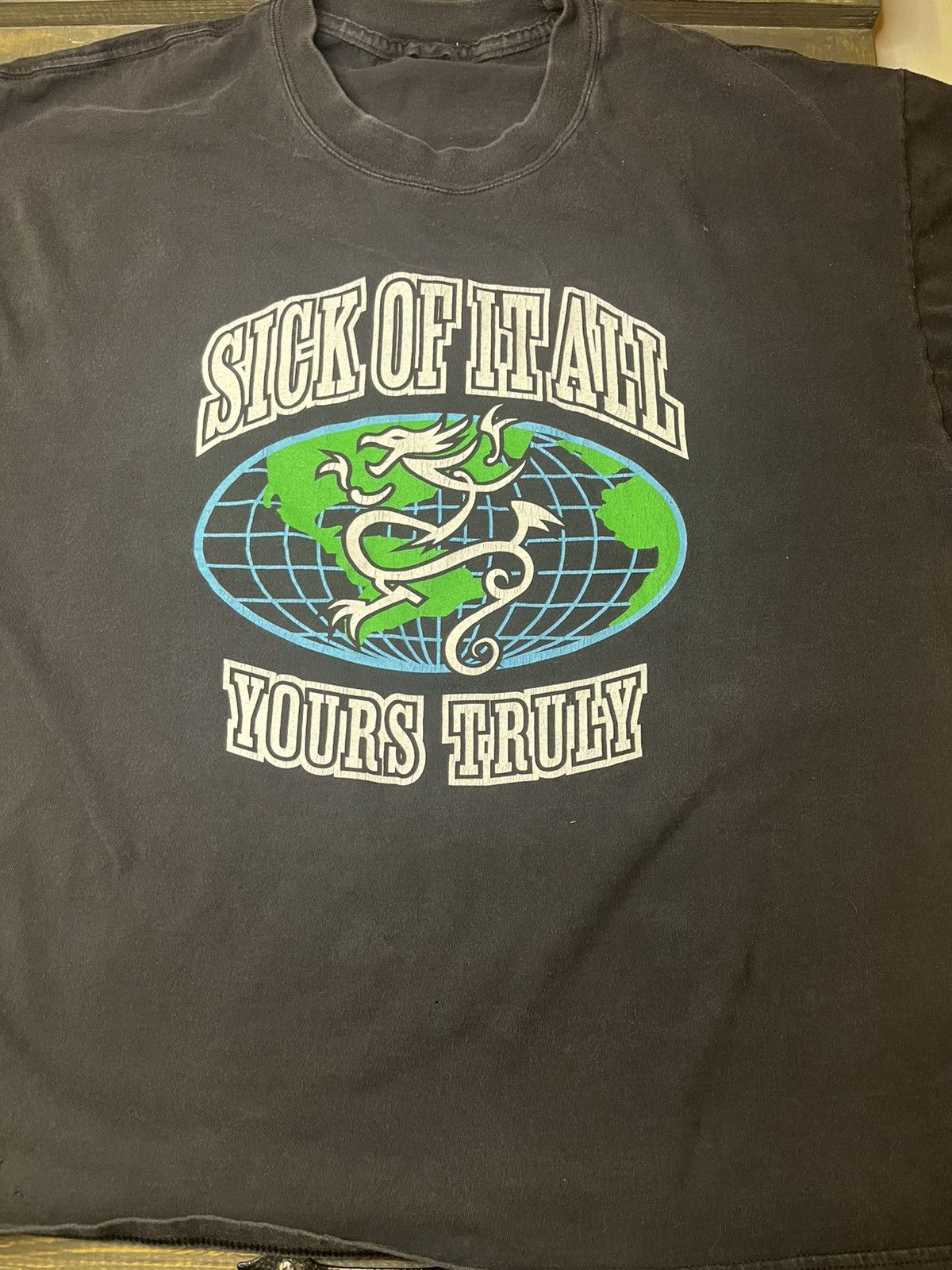 Vintage Sick Of It All T-Shirt NYHC Hardcore Dragon Faded XL