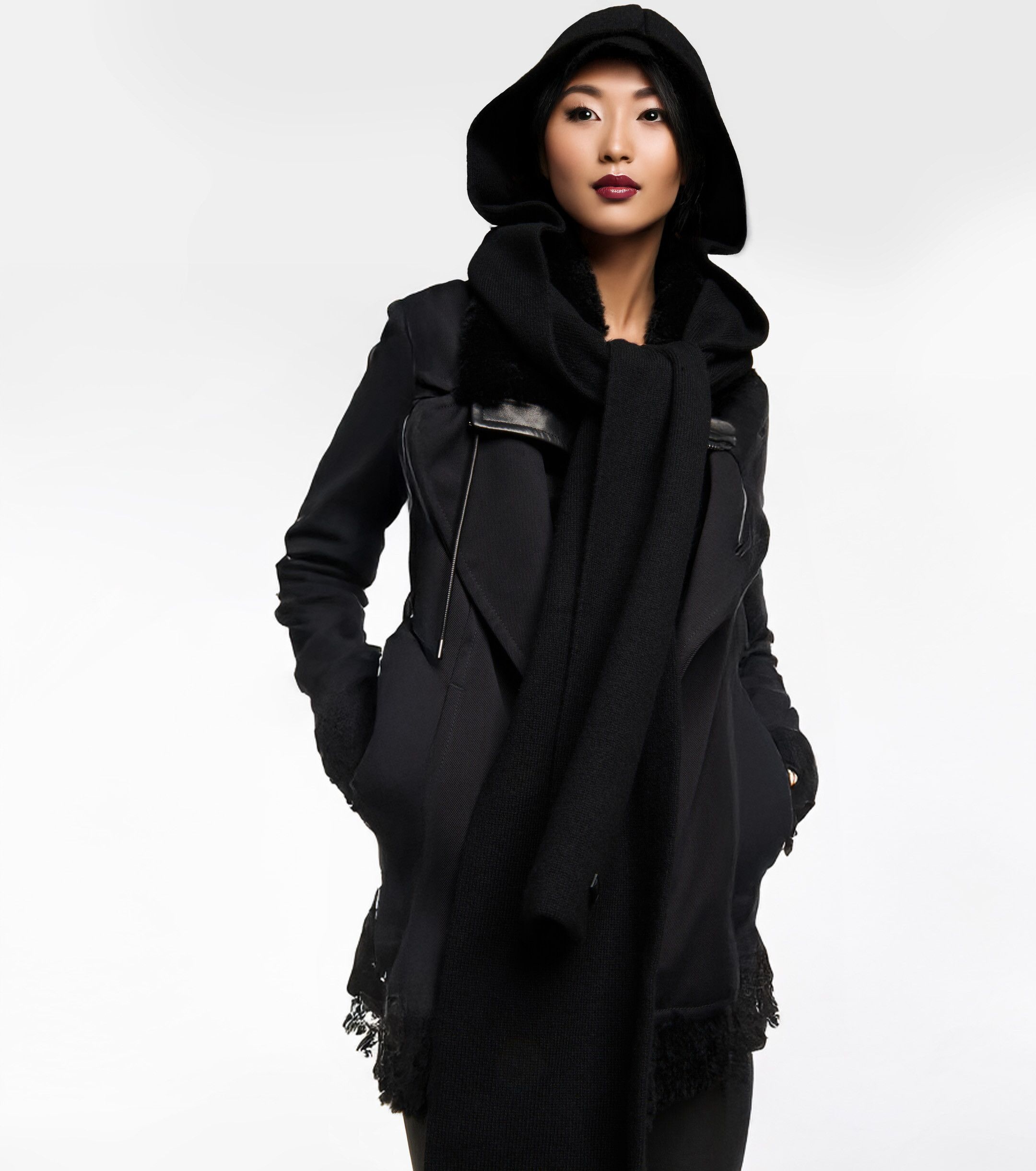 Yves Saint Laurent Hood Scarf in Black 100% Cashmere Size ONE SIZE - 1 Thumbnail