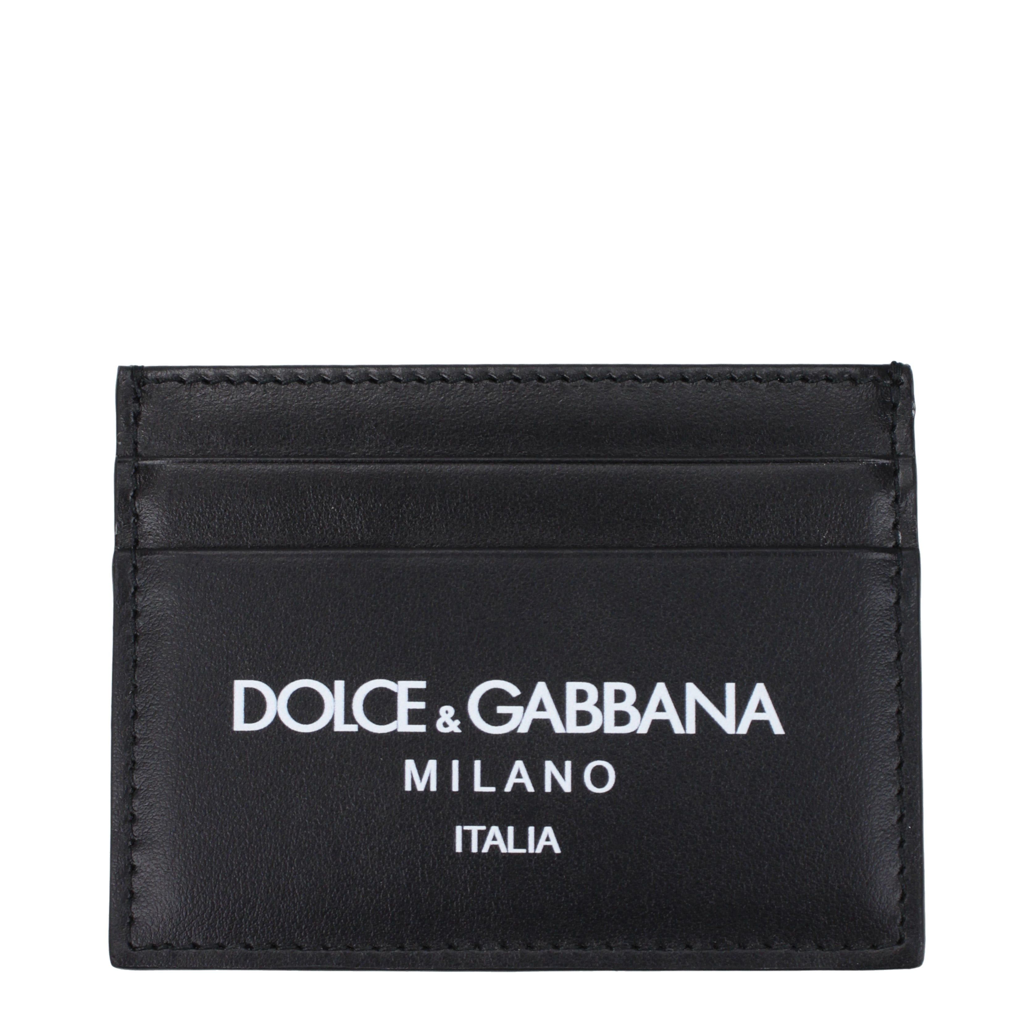 Dolce & Gabbana Dolce&Gabbana Document Holders Men Leather Black/White Size ONE SIZE - 1 Thumbnail