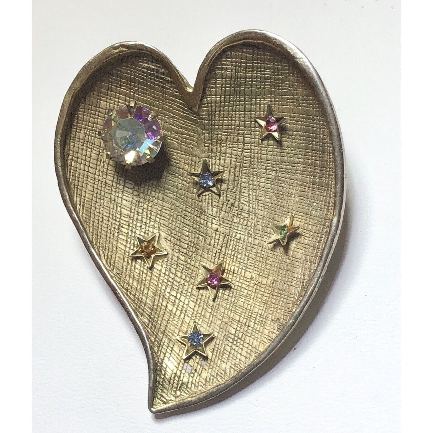 Vintage Vintage Signed Kramer New York Heart Star Rhinestone Brooch Size ONE SIZE - 3 Thumbnail