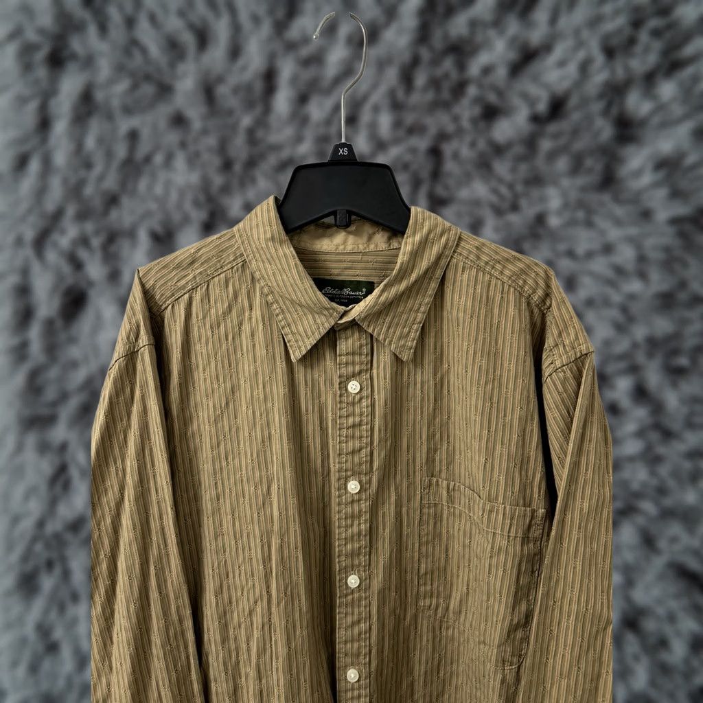 Eddie Bauer Eddie Bauer Shirt Mens XL Brown Striped Pocket Button Down Long Sleeve Size US XL / EU 56 / 4 - 1 Thumbnail