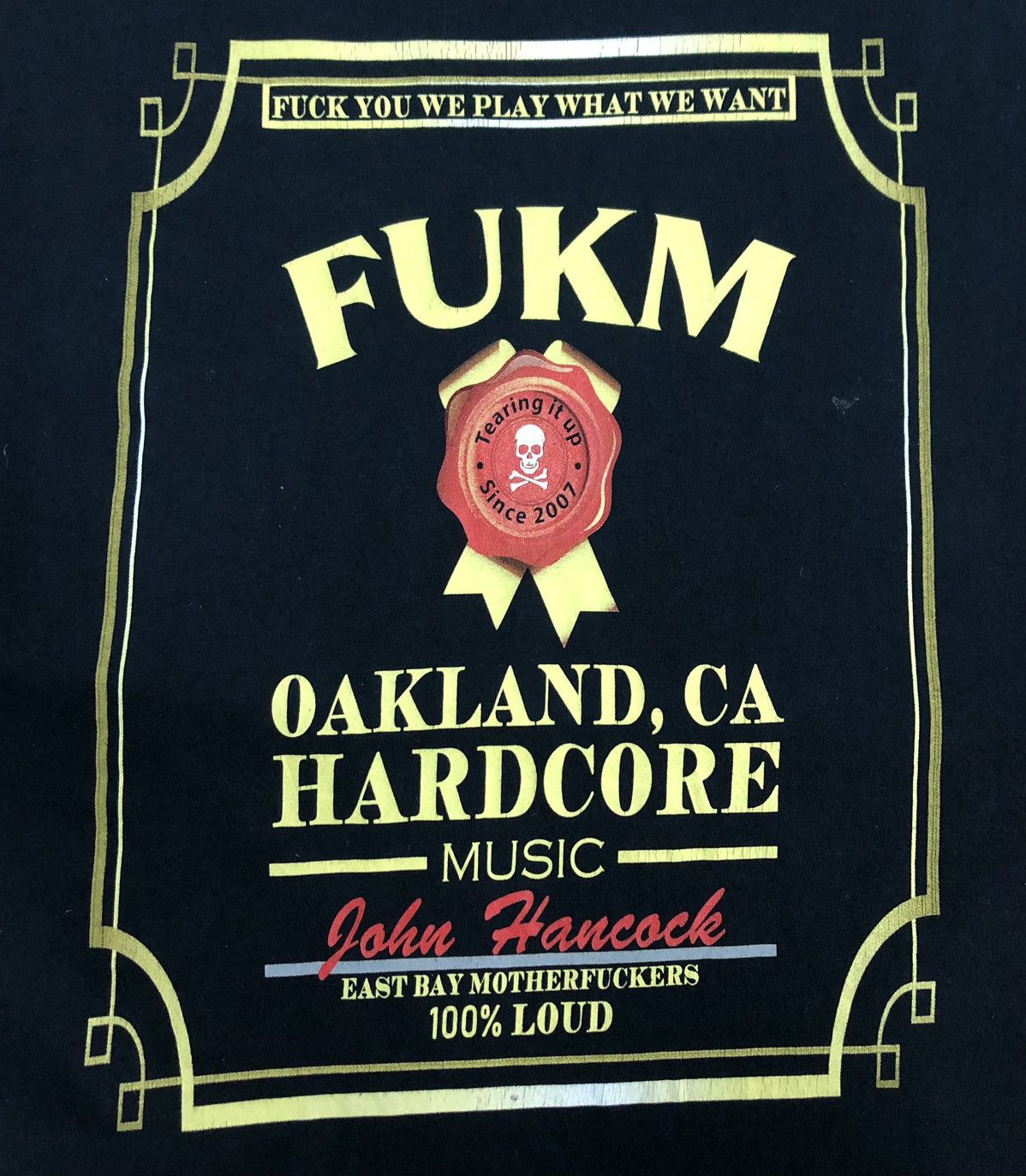 Band Tees FUKM Oakland,Ca Hardcore Music John Hancock T-Shirt Size US M / EU 48-50 / 2 - 3 Thumbnail