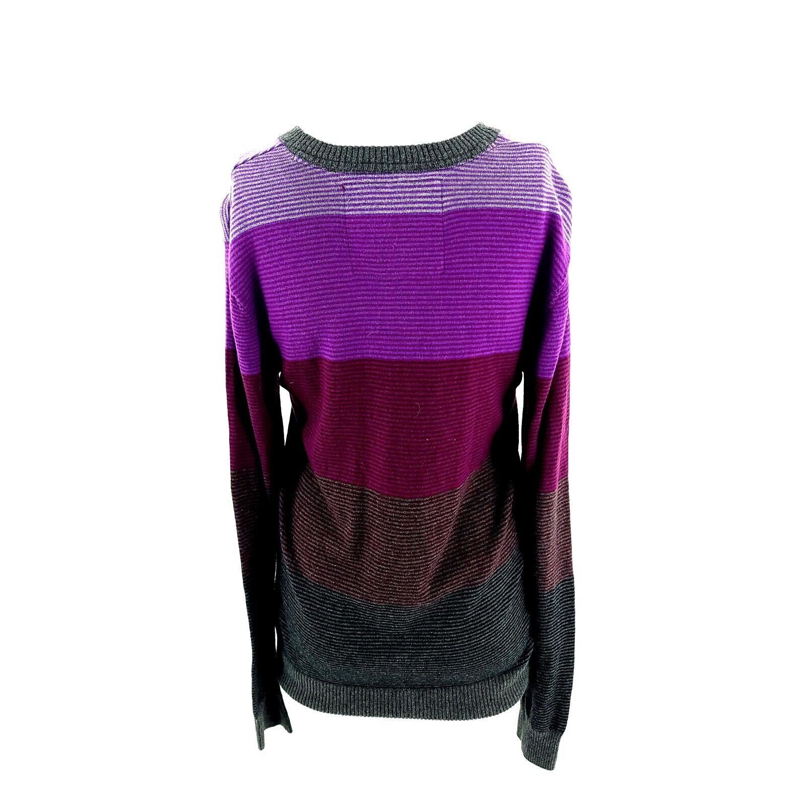 Aeropostale Aeropostale Small Purple Striped Red Gray Sweater V Neck Cot Size S / US 4 / IT 40 - 3 Thumbnail