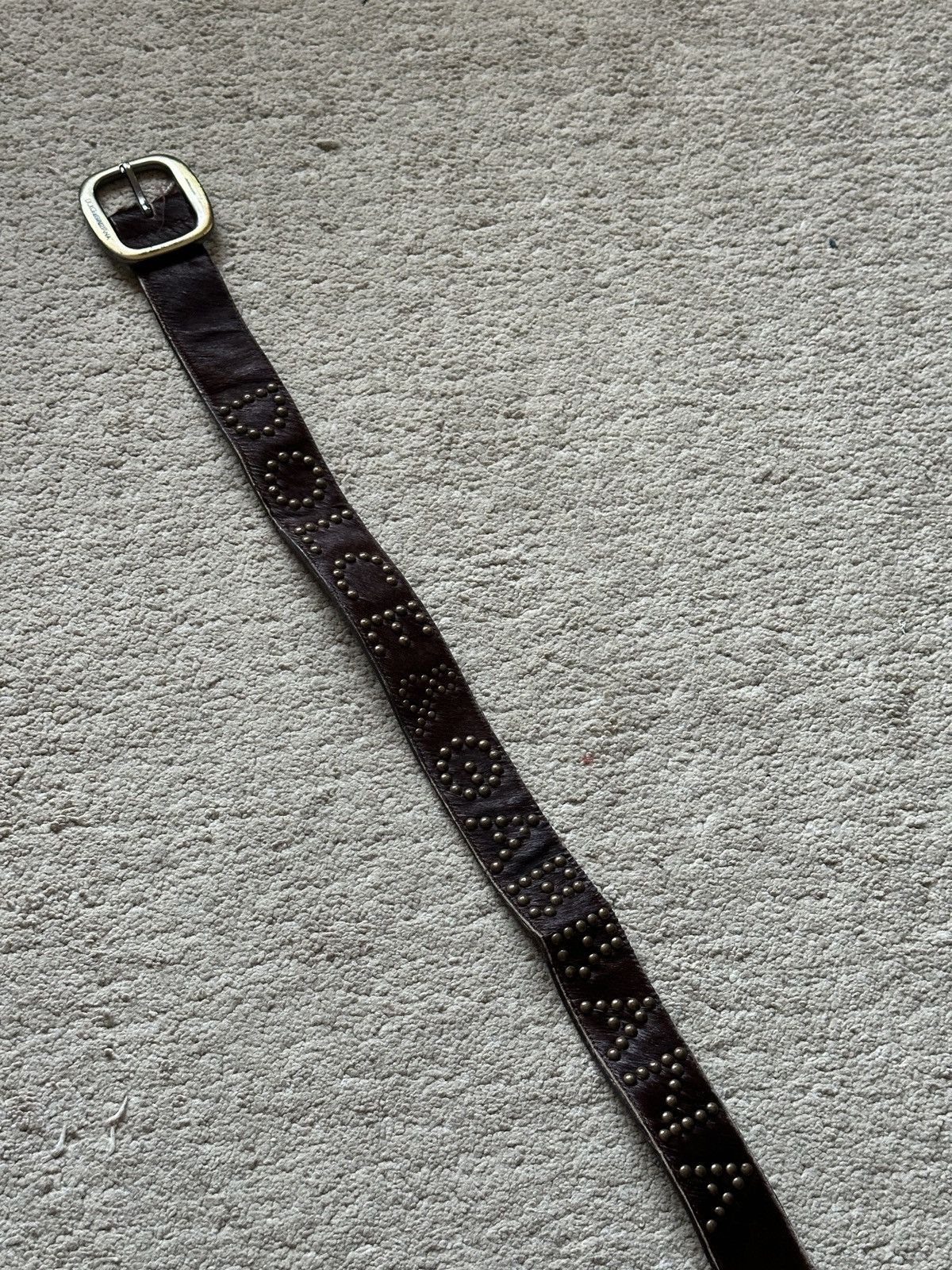 Dolce & Gabbana 2000s Dolce & Gabbana Cow Hide fur Leather Studded Belt Size 30 - 2 Thumbnail