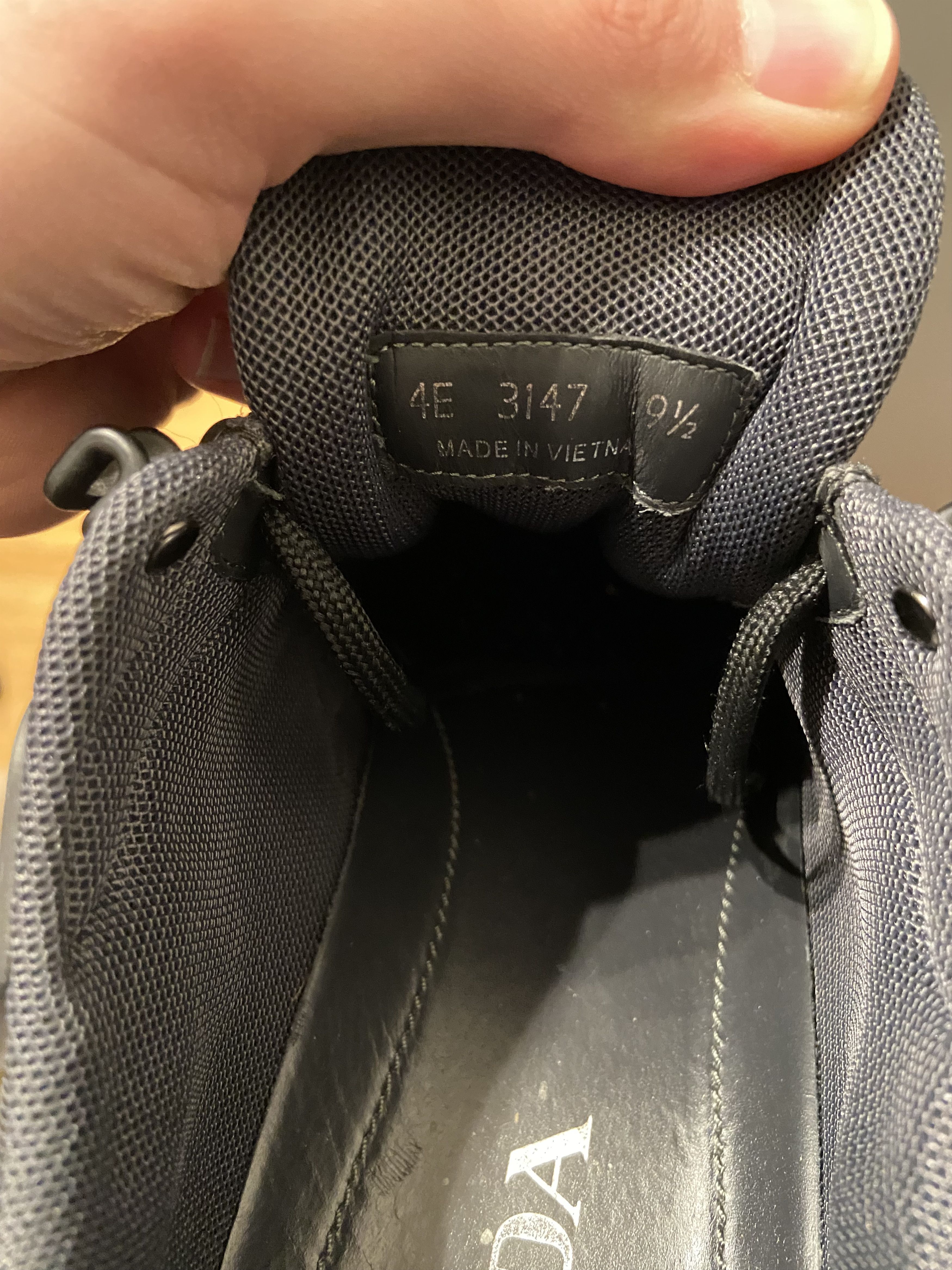 Prada Black Leather & Mesh Crossection Sneakers Size US 9.5 / EU 42-43 - 9 Thumbnail