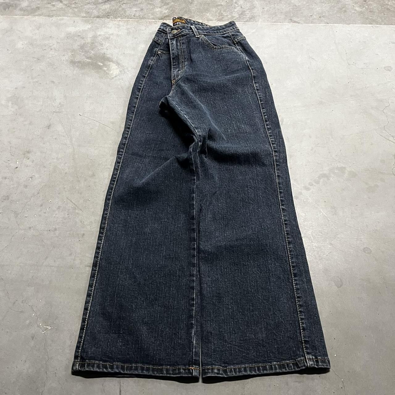 Vintage Vintage Y2K/2000s Flared Baggy Streetwear Dark Wash Denim Jeans! Size US 34 / EU 50 - 3 Thumbnail