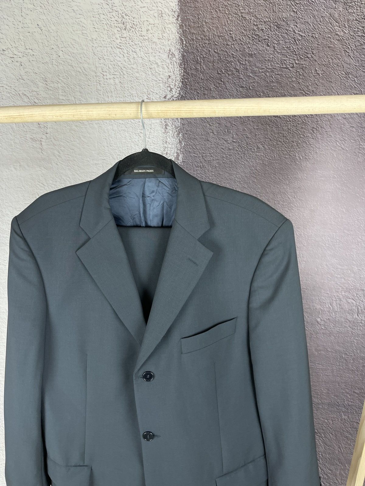 Balmain Balmain Paris Wool Suit Grey 3 Button Single Breasted 2 Pcs Size 42R - 6 Thumbnail