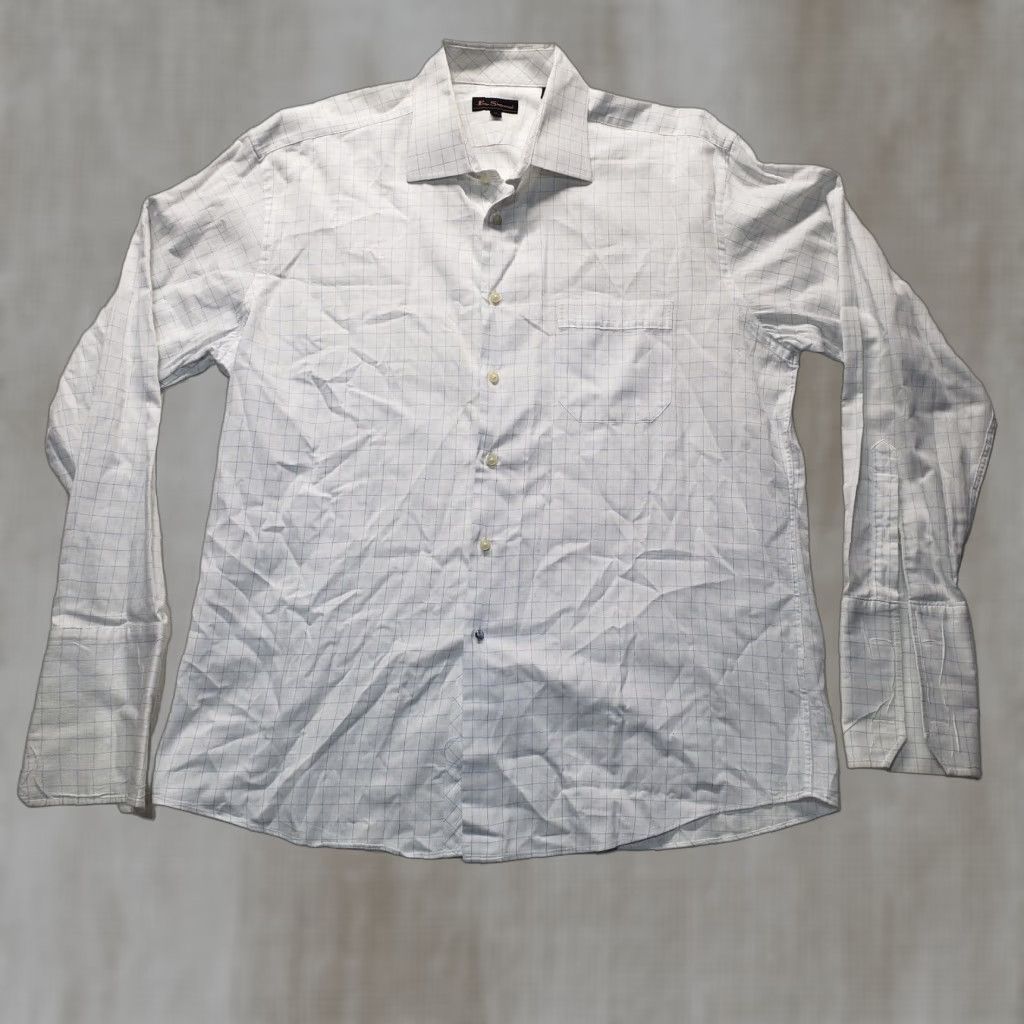 Ben Sherman Ben Sherman Shirt White 17 34-35 French Cuff Long Sleeve Dress Shirt Men Mens 170/88-89? Size US XL / EU 56 / 4 - 1 Thumbnail
