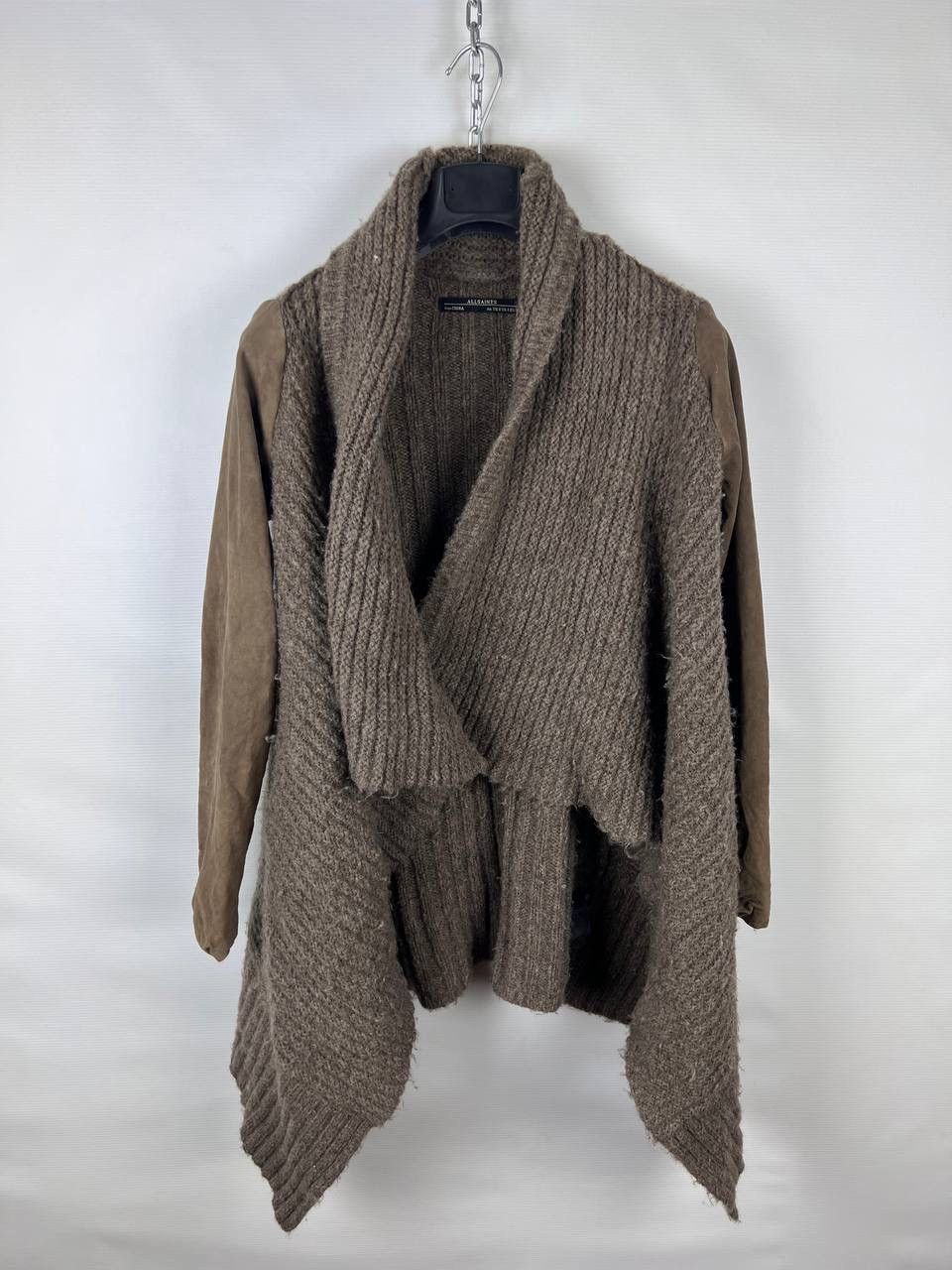 Allsaints Allsaints force cardigan leather wool woman size US 4 Size S / US 4 / IT 40 - 1 Thumbnail