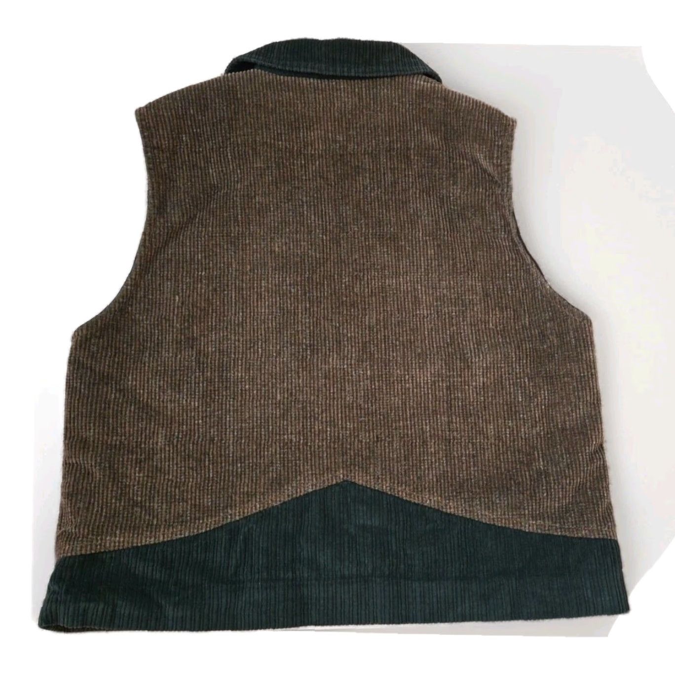 Vintage Vtg Corduroy Wool Patchwork Vest Womens M 90s CB Wrap Green Vest 90s Size M / US 6-8 / IT 42-44 - 5 Thumbnail