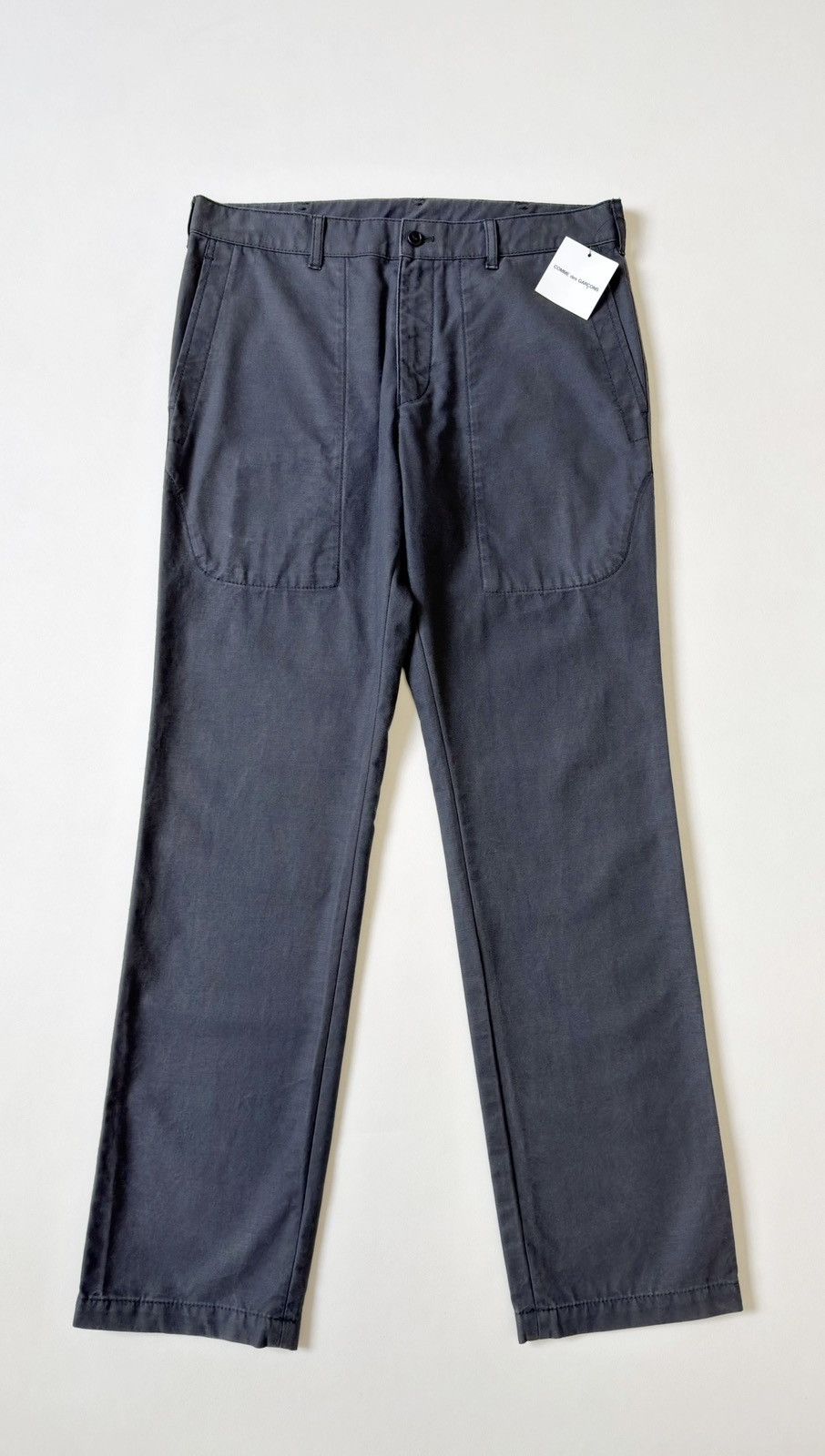 Comme des Garcons Homme A/W 09 Washed Gray Cotton Cargo Trousers Size US 32 / EU 48 - 1 Thumbnail