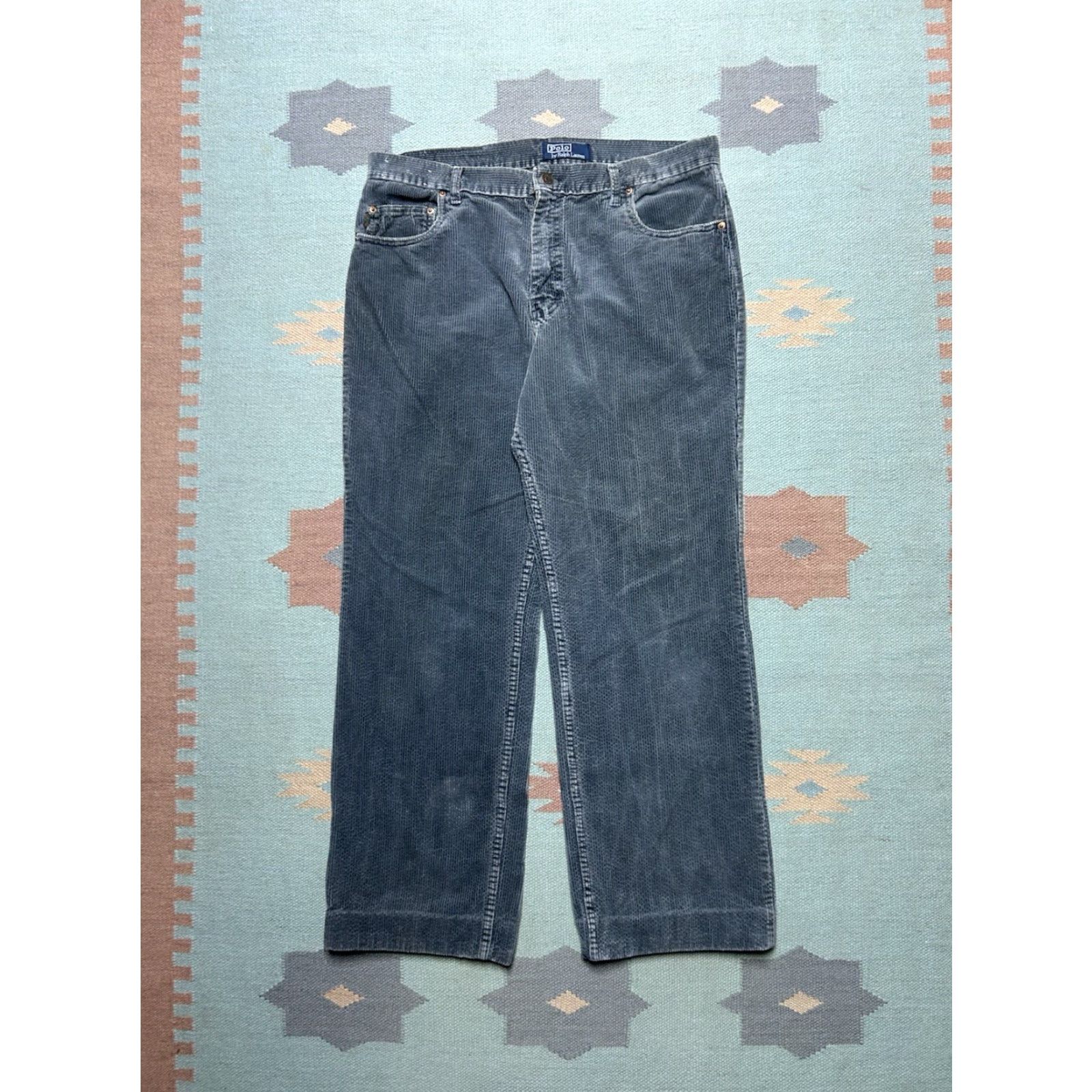 Polo Ralph Lauren VINTAGE Polo Ralph Lauren Corduroy Pants Straight Leg Gray 36x30 Mens 90s 80s Denim? Size US M / EU 48-50 / 2 - 4 Thumbnail