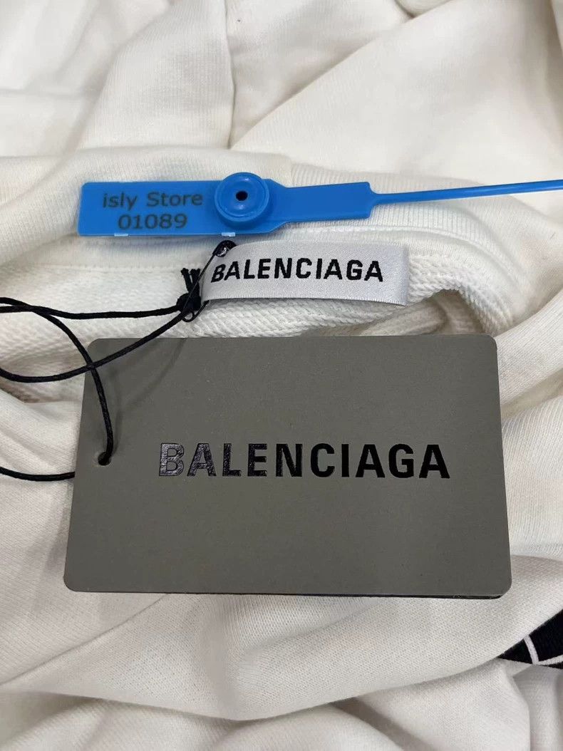 Balenciaga Balenciaga White lock printed hoodie Size US M / EU 48-50 / 2 - 4 Thumbnail