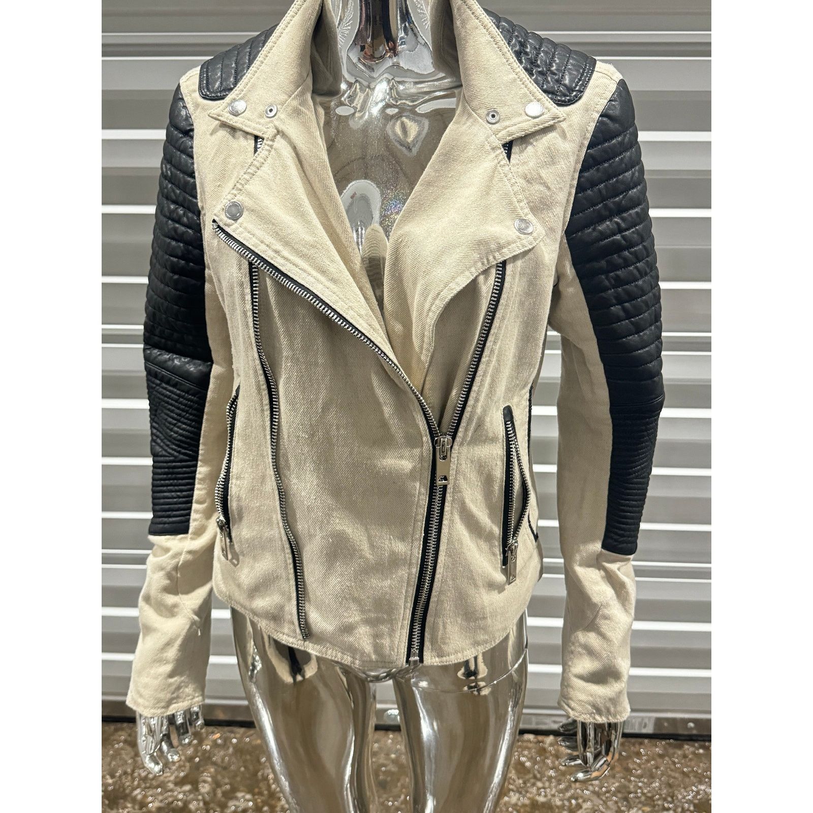 & Other Stories Motorcycle Faux Leather Jacket Size M / US 6-8 / IT 42-44 - 6 Thumbnail