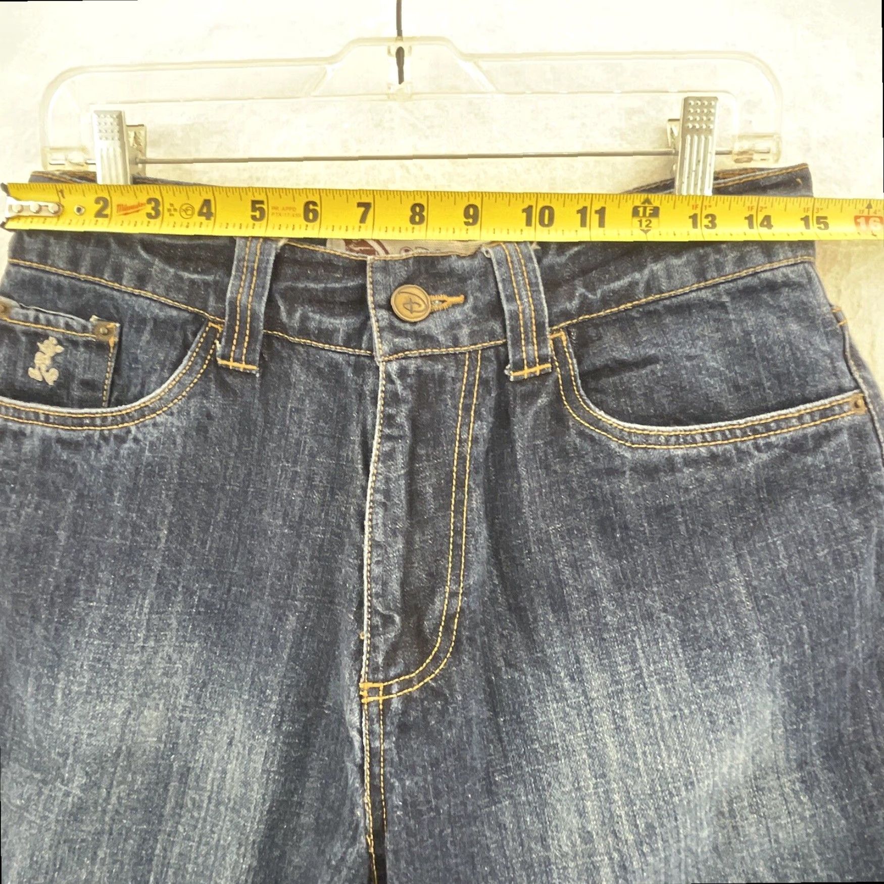 Disney Disney Store Mens Shorts, 30, Blue, Dark Wash, Mickey Mouse Embroidery, Denim Bermuda Size US 30 / EU 46 - 6 Thumbnail