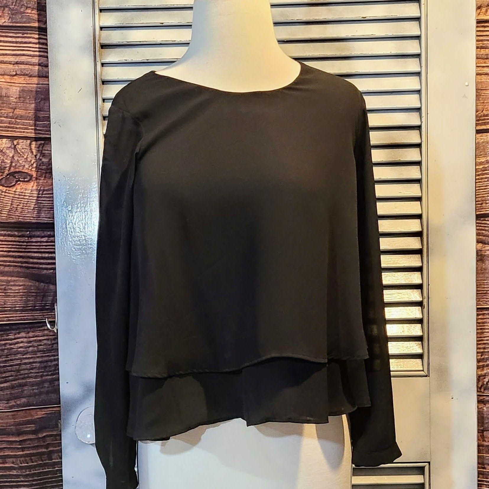Zara Zara Basic Small Black Layered Blouse Size S / US 4 / IT 40 - 9 Thumbnail