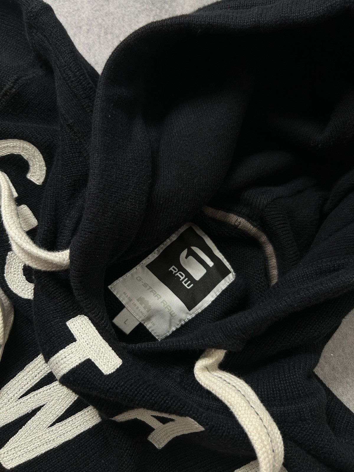 G-Star G-Star Raw black the hooded knit y2k mens Size US L / EU 52-54 / 3 - 4 Thumbnail