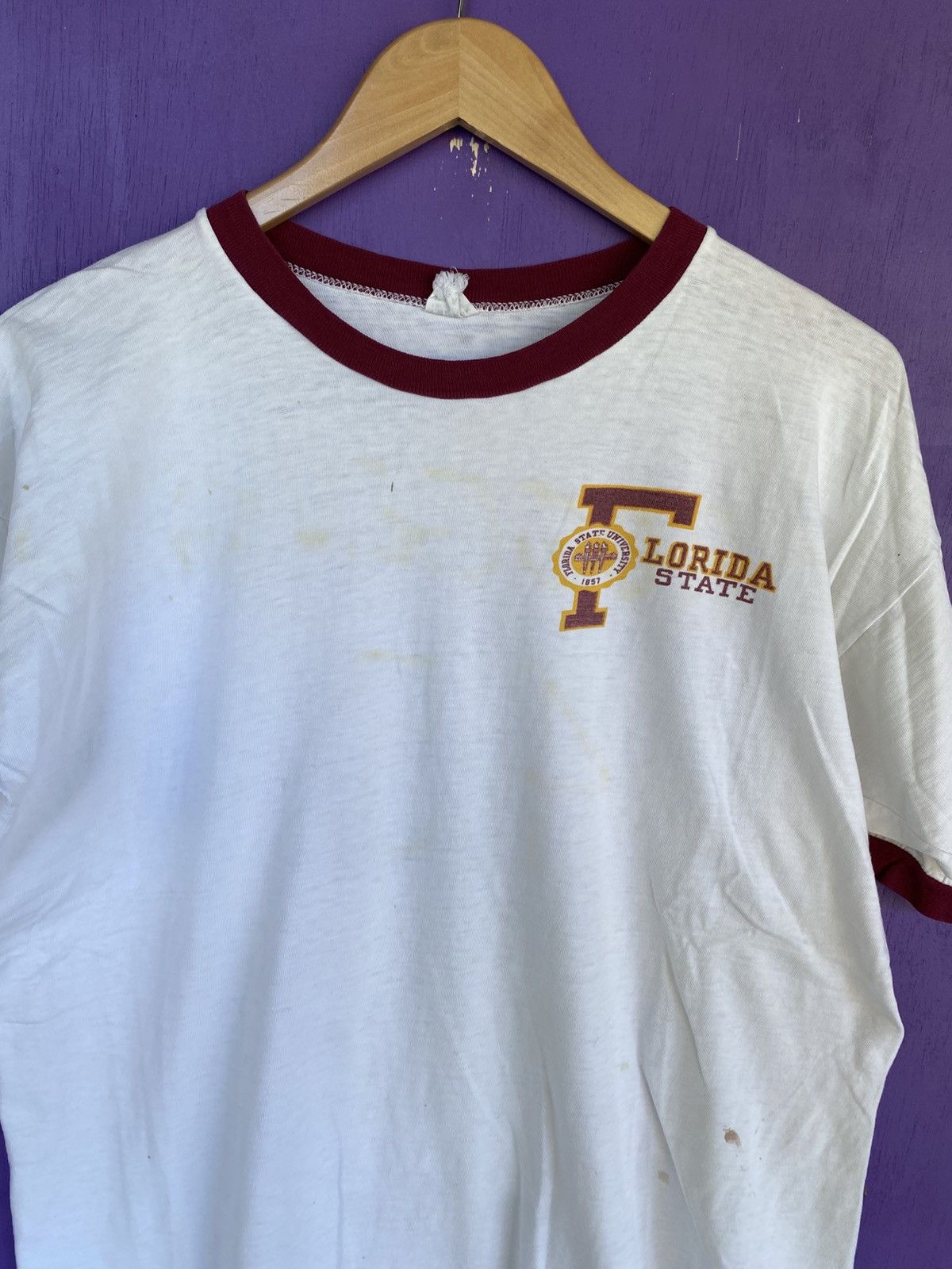 Champion Vintage 50s Champion Florida state ringer tee Size US L / EU 52-54 / 3 - 3 Thumbnail
