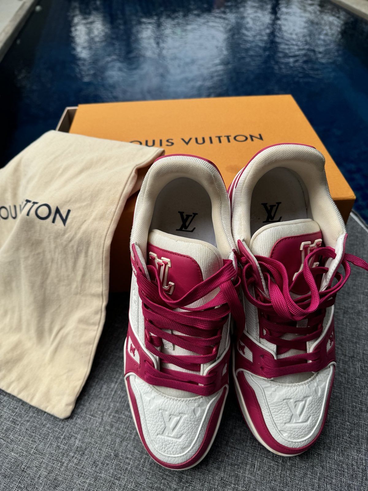 Louis Vuitton Louis Vuitton Trainer Low White Fuchsia Size US 7.5 / EU 40-41 - 12 Thumbnail