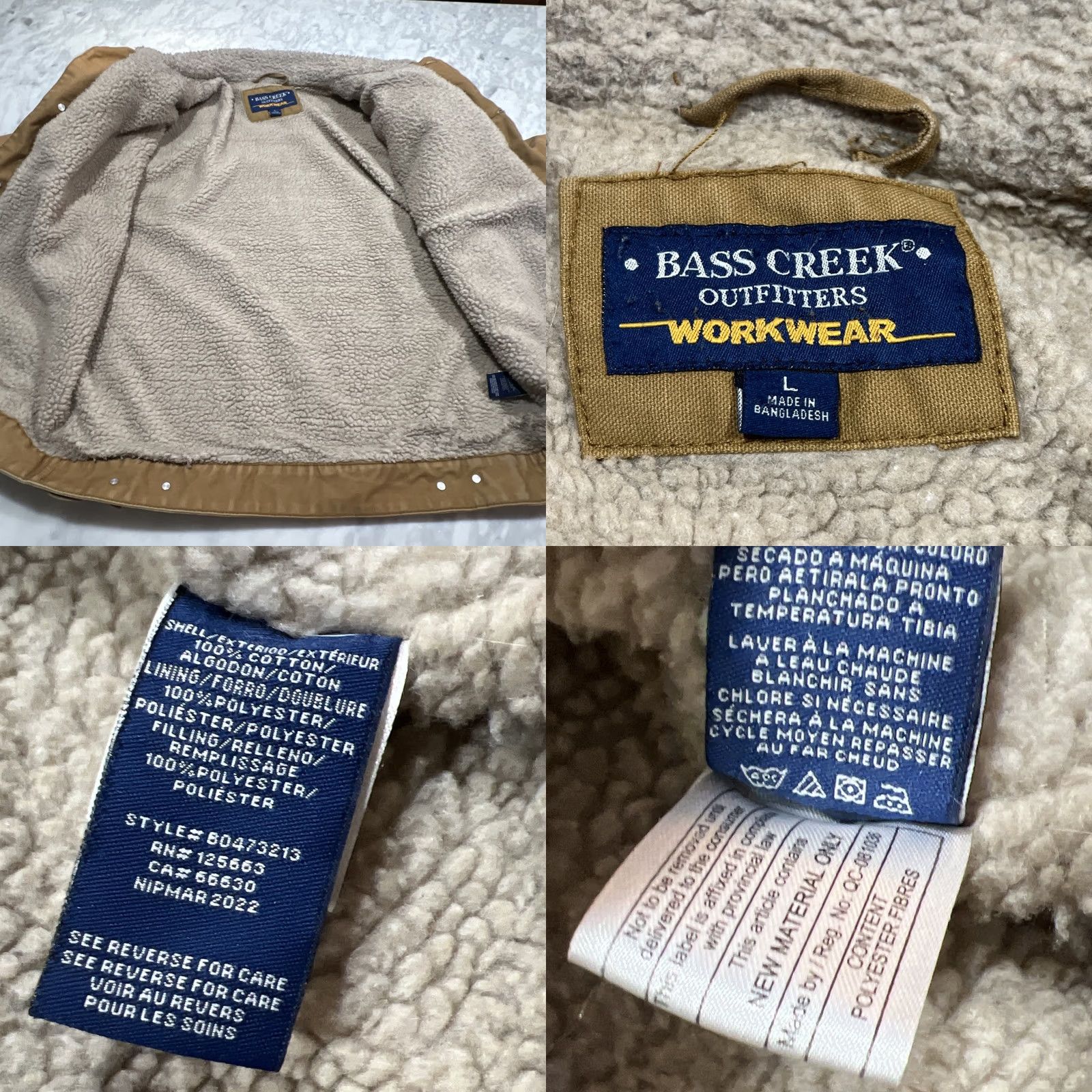 Vintage Bass Creek Outfitters Workwear Brown Jacket Size L Men - Work Jacket Sherpa Lined Cotton Canvas Military Winter Tan Size US L / EU 52-54 / 3 - 9 Thumbnail