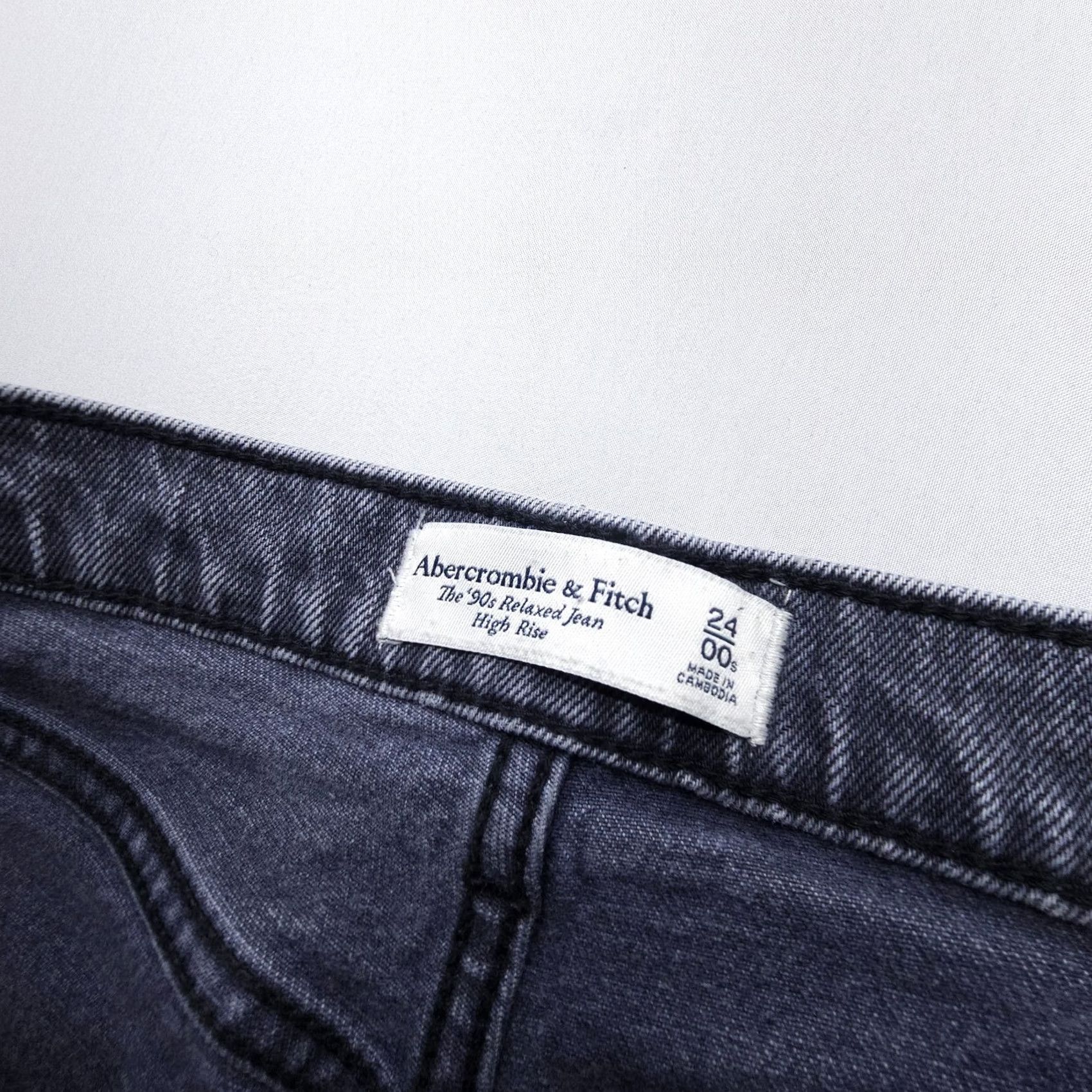 Abercrombie & Fitch Abercrombie & Fitch 90s Relaxed High Rise Jeans Womens 24 Gray Black Size 24" / US 00 / IT 34 - 4 Thumbnail