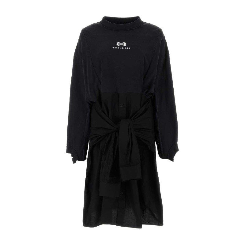Balenciaga o1bcso1str1124 Patched T-Shirt Dress in Black Size XS / US 0-2 / IT 36-38 - 1 Preview