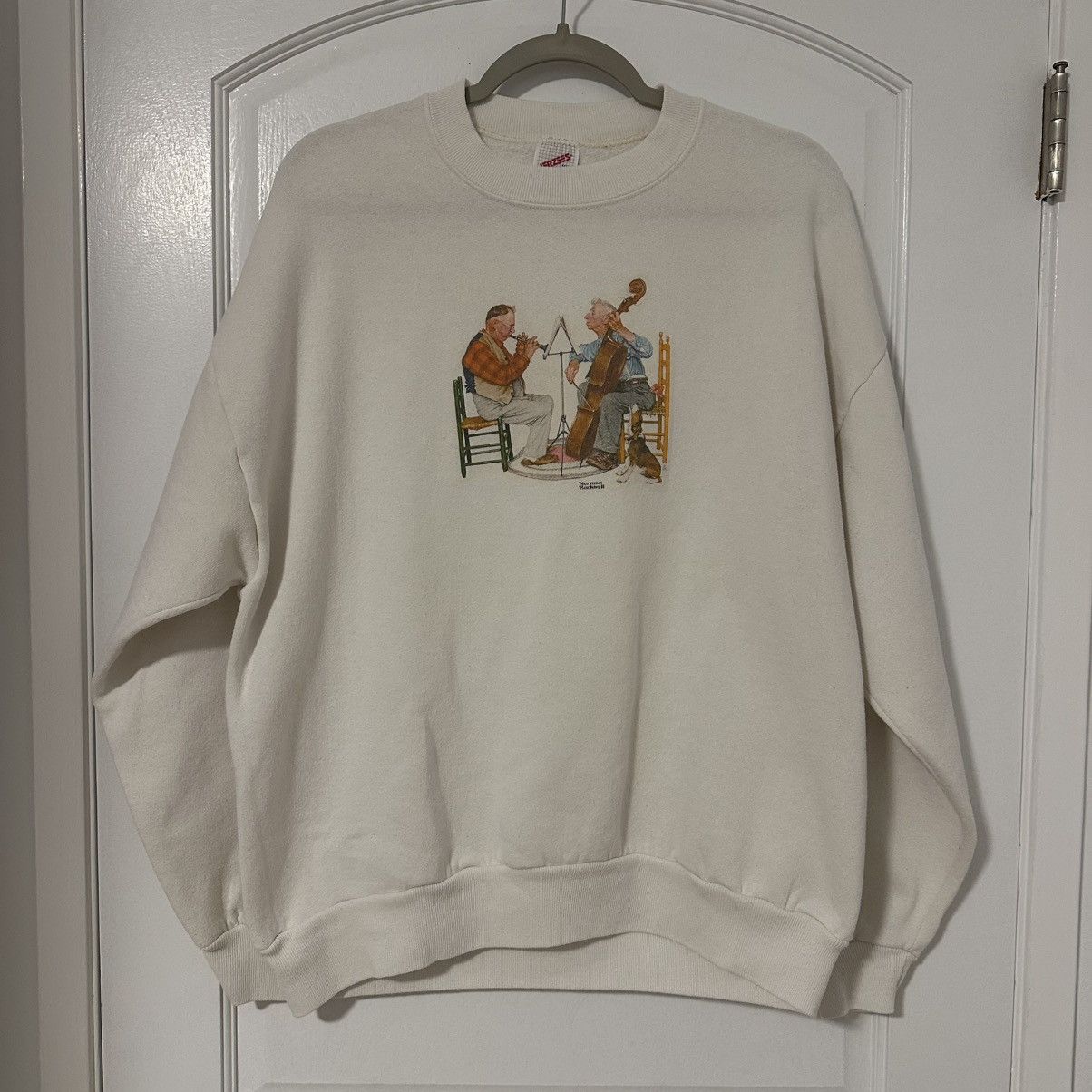 Vintage Vintage 1990s Norman Rockwell Canine Solo Art Sweatshirt Size US XL / EU 56 / 4 - 1 Thumbnail