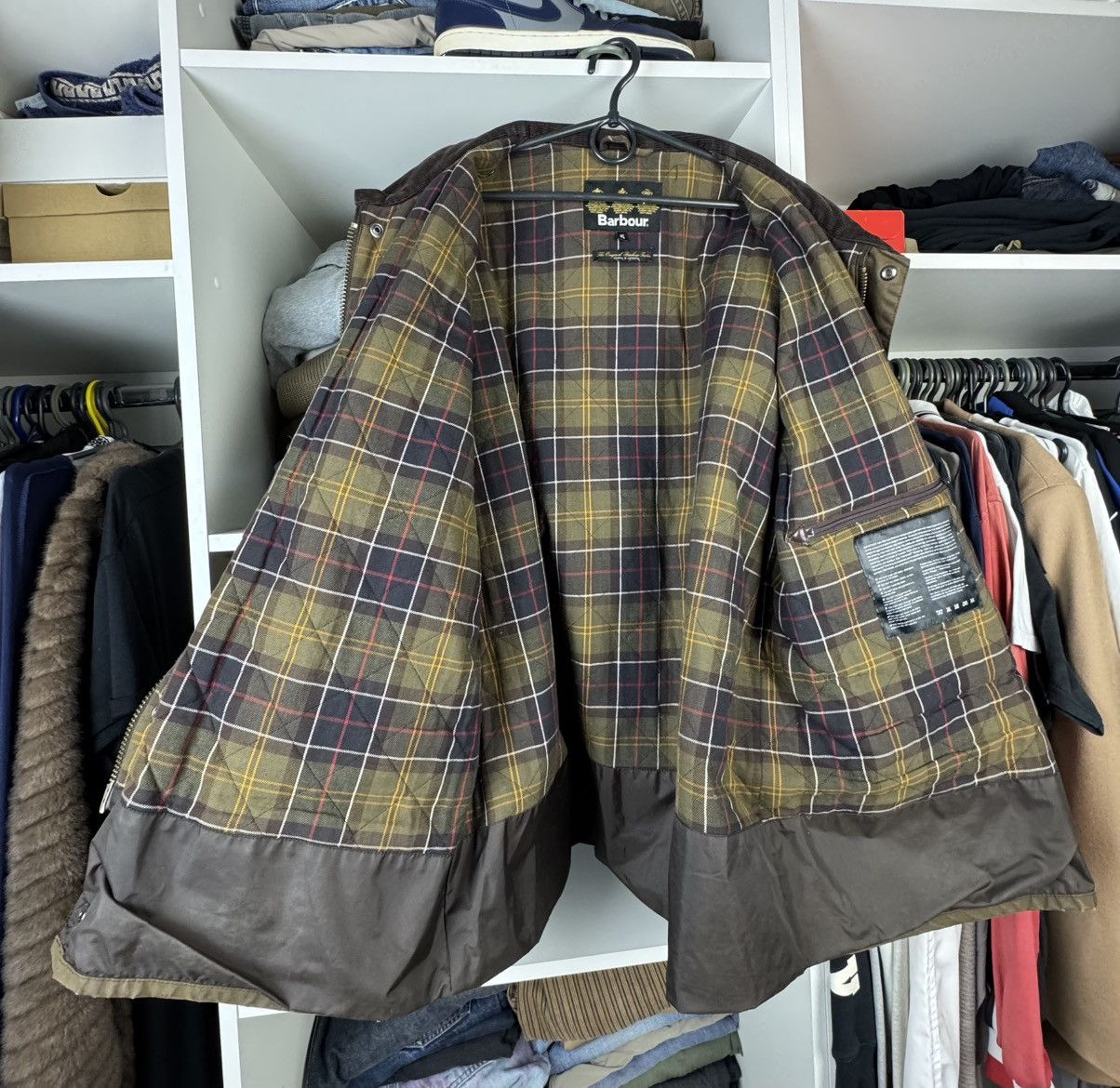Barbour Vintage Barbour A995 Trooper Waxed Cotton Jacket Mens Size US XL / EU 56 / 4 - 12 Thumbnail