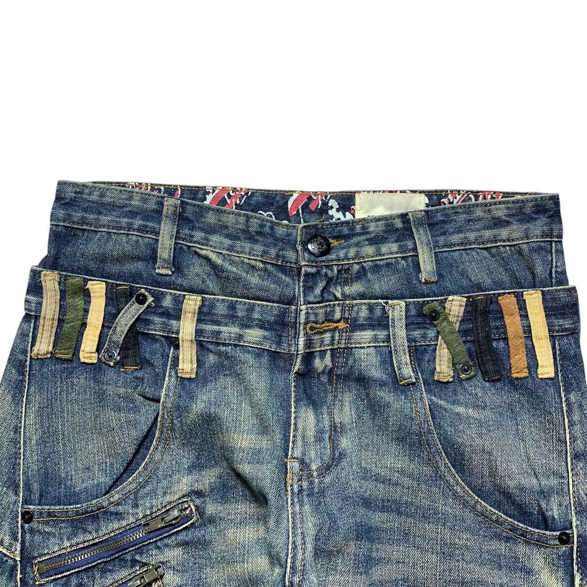 Japanese Brand Kmk Curve Double Waist Y2k Lgb Punk Style Japanese Brand Size US 32 / EU 48 - 2 Thumbnail