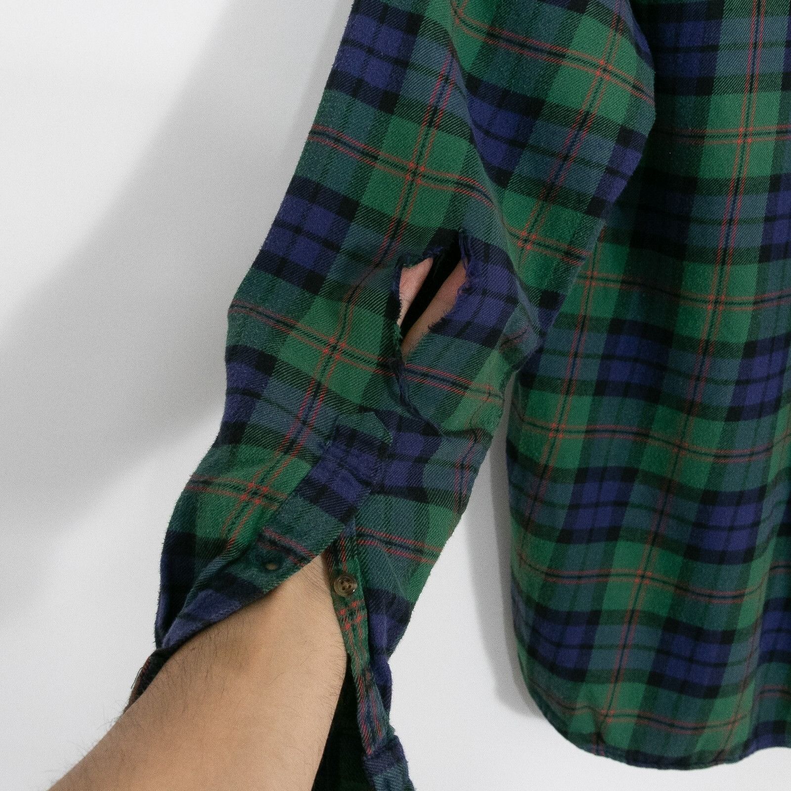 J.Crew J.Crew Plaid Cashmere Blend Button Up Shirt Small Distressed Size US S / EU 44-46 / 1 - 6 Thumbnail