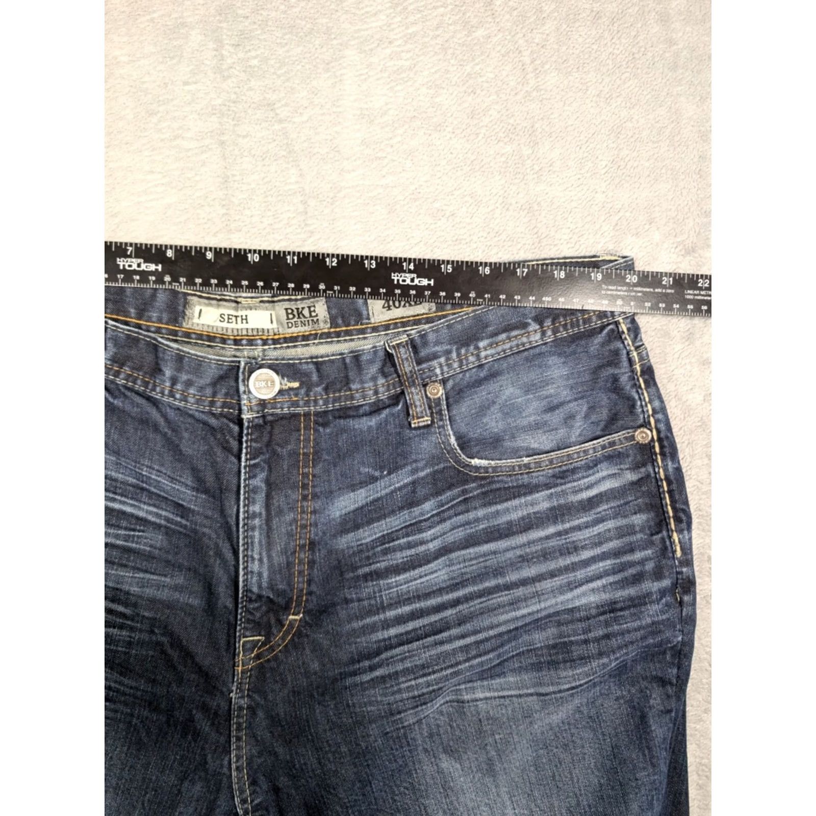 Vintage BKE Jeans Mens 40XL Blue Seth Dark Denim 5-Pocket Button Closure Regular Fit Tapered Western Rock Preppy Casual Cotton Blend Jeans Boys/Mens Size US 40 / EU 56 - 5 Thumbnail
