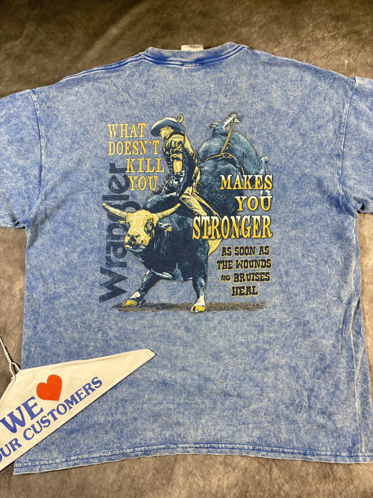 Wrangler Vintage Wrangler Acid Wash Tee Shirt Wrangler Jeans Western Size US XL / EU 56 / 4 - 11 Thumbnail