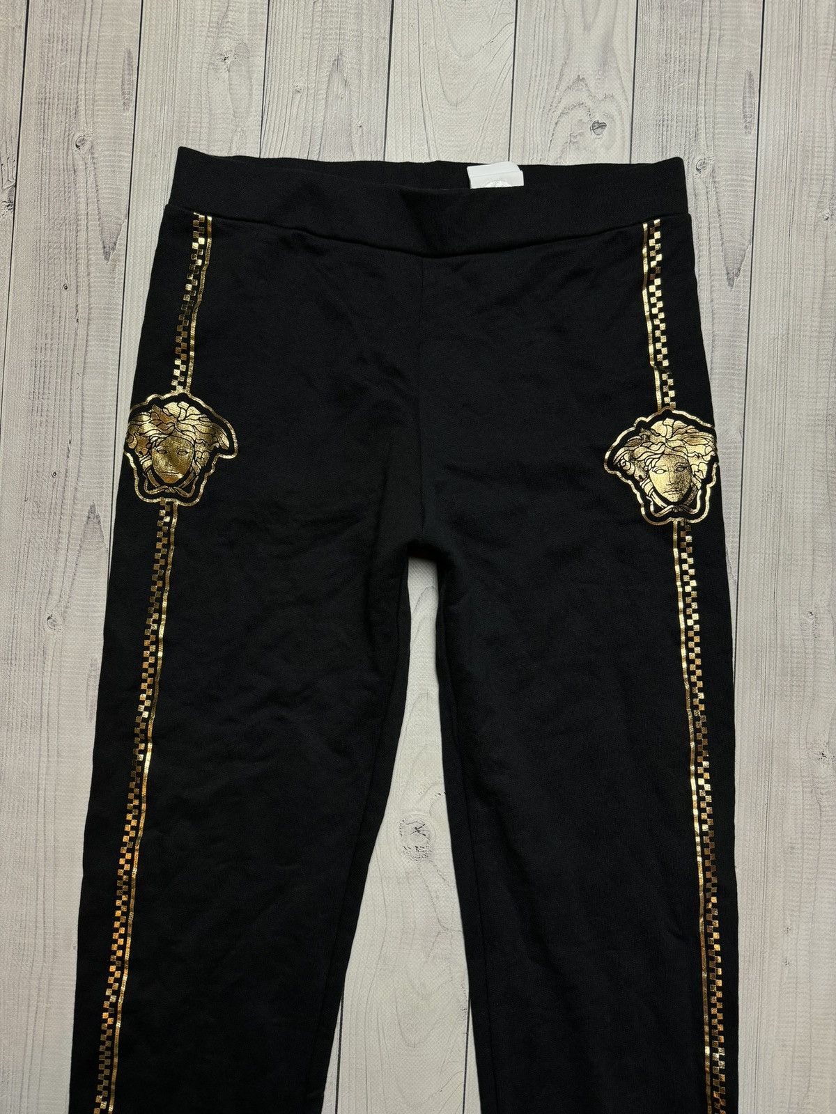 Versace Versace pants women's joggers logo gold line size Xs/S black Size 30" / US 8 / IT 44 - 2 Thumbnail