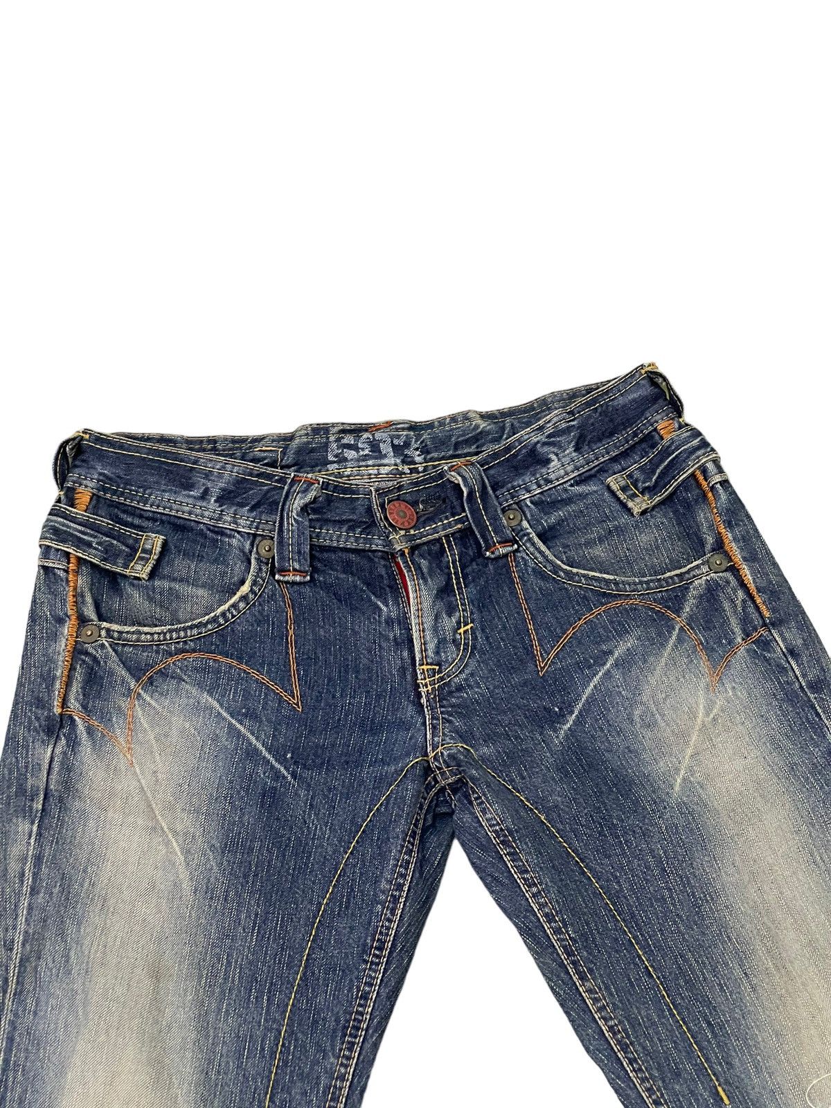 Edwin Flare Jeans Edwin Japan Faded Distress Boot Cut 8🟦1 Size US 29 - 8 Thumbnail