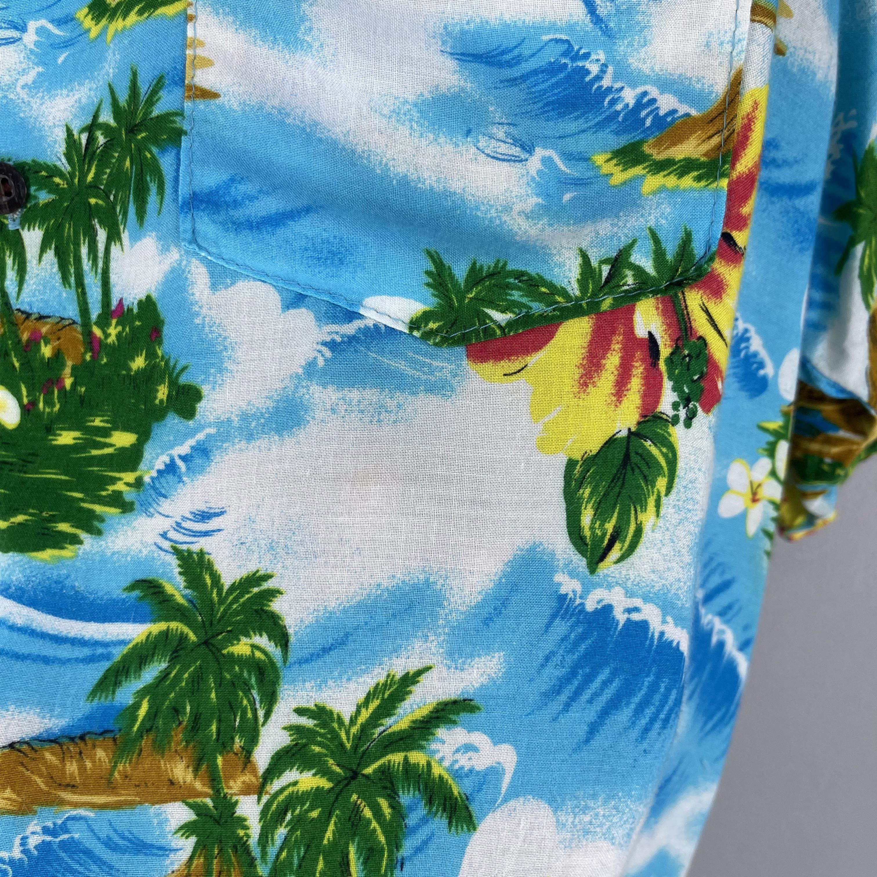 Vintage Vintage Hawaiian Island Beach Surfing Motive Rayon Shirt Size US M / EU 48-50 / 2 - 7 Thumbnail