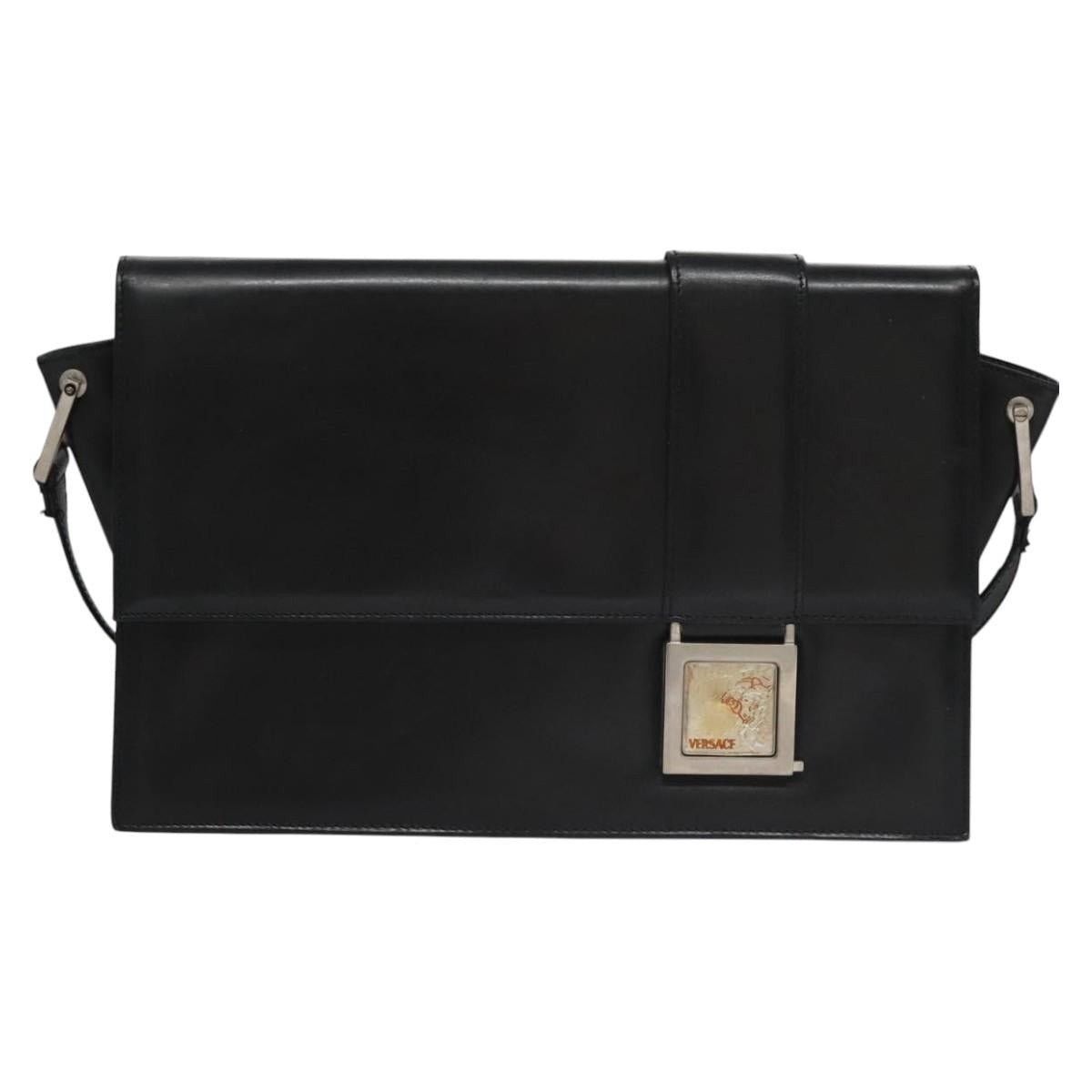 Versace Versace Leather Medusa Shoulder Bag Black Size ONE SIZE - 1 Thumbnail