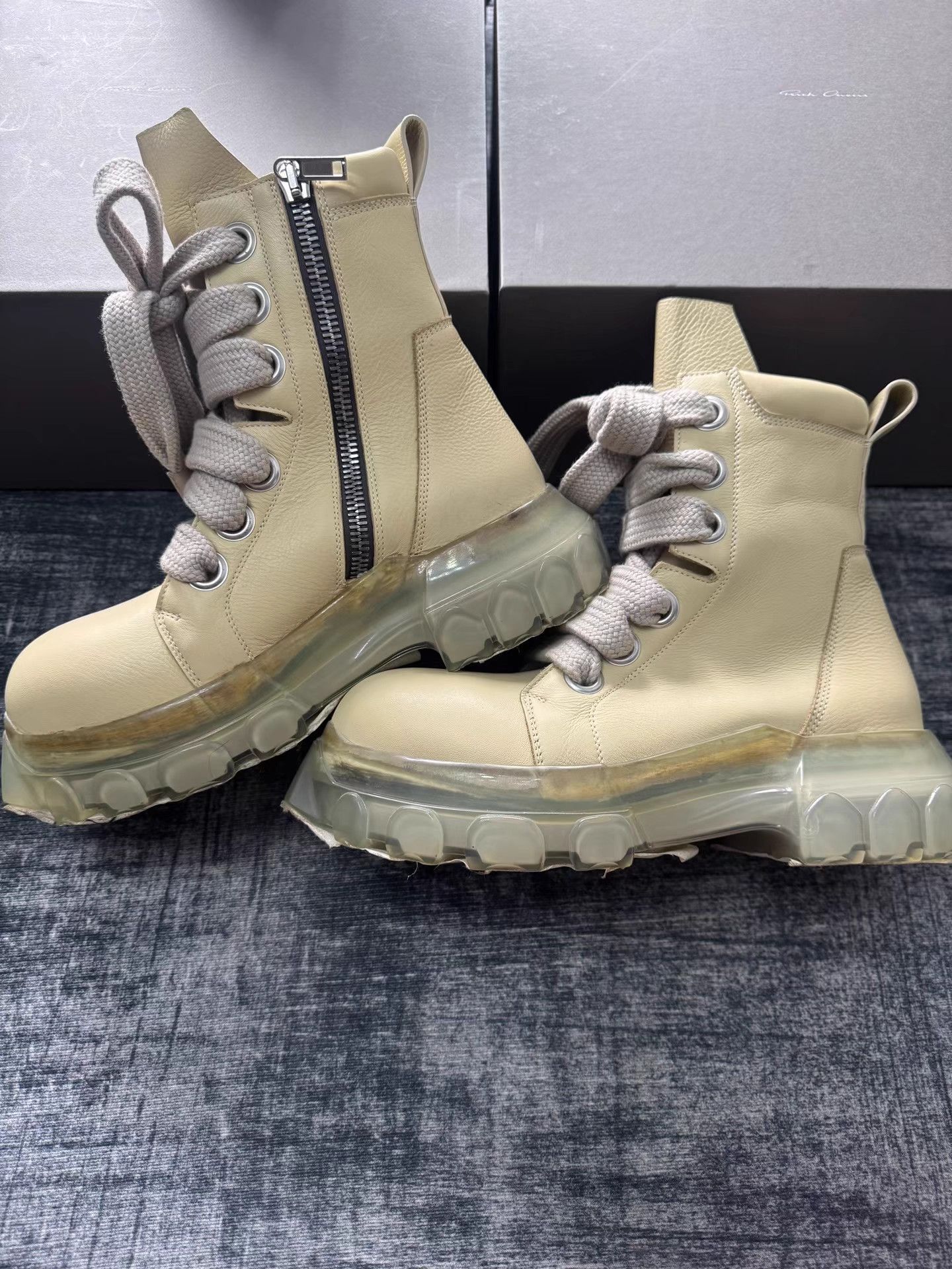 Rick Owens Rick Owens chunky lace transparent octopus sole combat boots Size US 7 / EU 40 - 2 Thumbnail