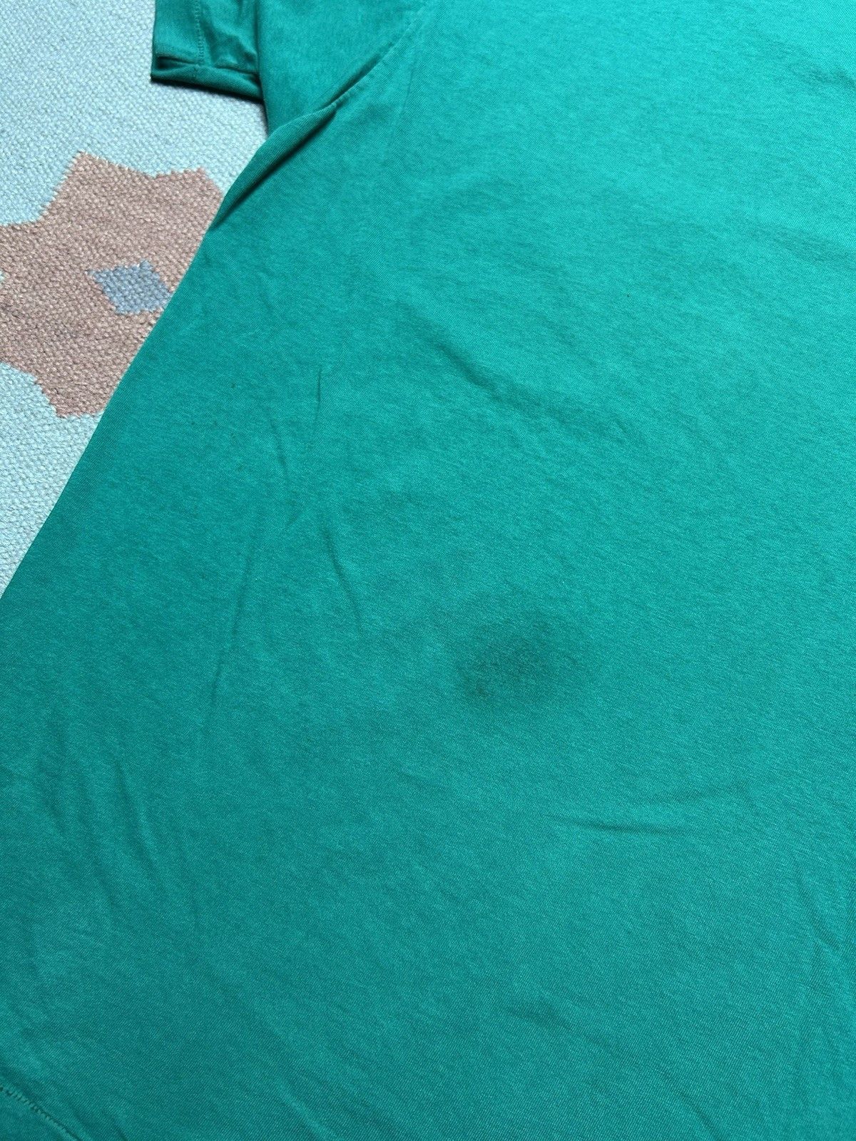 Vintage 80s pocket t shirt blank aqua green blue fruit of loom XL Size US XL / EU 56 / 4 - 7 Thumbnail