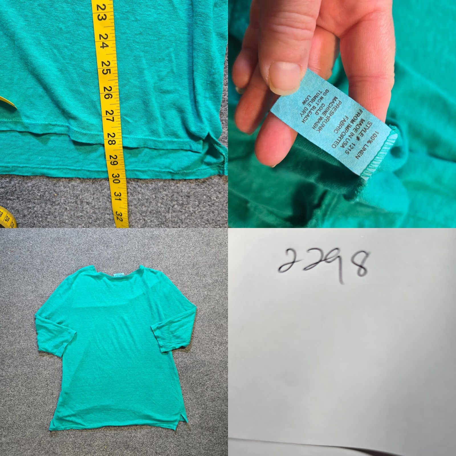 Habitat Habitat Top Womens Size Medium Green Linen Knit 3/4 Sleeve Casual Basic Minimal Shirt Womens Medium Green Linen Knit 3/4 Sleeve Casual Basic Minimal Size M / US 6-8 / IT 42-44 - 8 Thumbnail