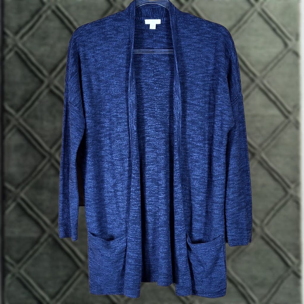 J. Jill J. Jill Cardigan Sweater Women XS Open Front Longline Marled Space Dye Blue Size XS / US 0-2 / IT 36-38 - 1 Thumbnail